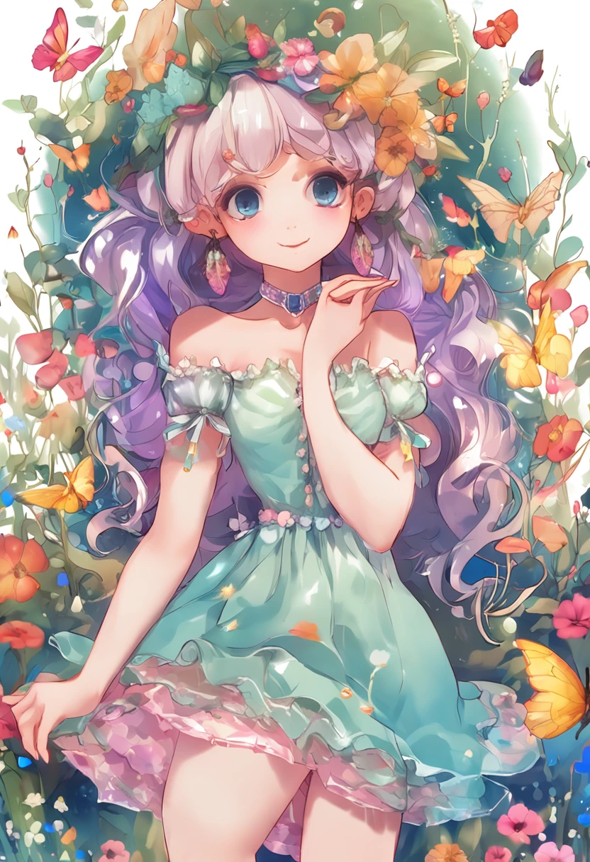 ln the forest,night moon,Mini cute 3 year old flower fairy, Chubby toot,Skirt made of petals,fresh flowers,Colorful colorful,Transparent colorful wings, Magic wand,closeup cleavage,Light attenuation,Glow effects,depth of fields,high light,Real light,Ray traching,oc rendered,Hyper-realistic,best qualtiy,8K,Works of masters,super-fine,Detailed pubic hair,Correct anatomy,sharp focus on eyes,Bokeh,Facial features are carefully depicted