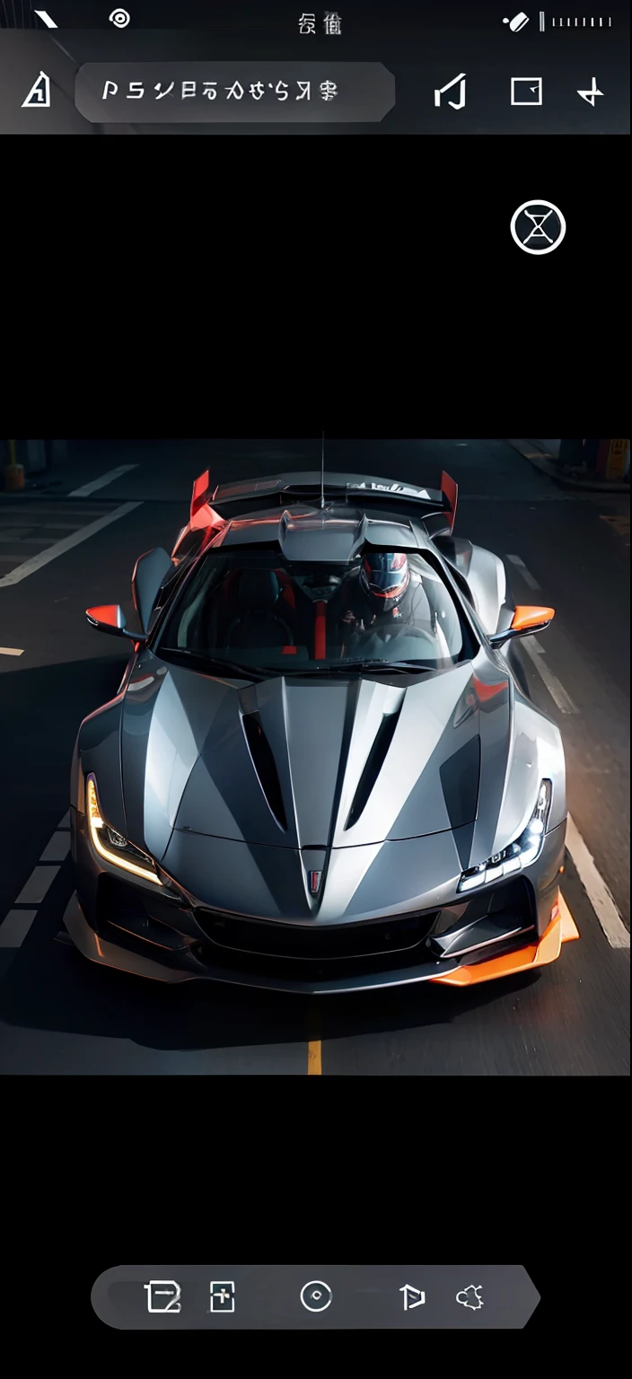 Convert this car into reality, diagonal top view, cyberpunk