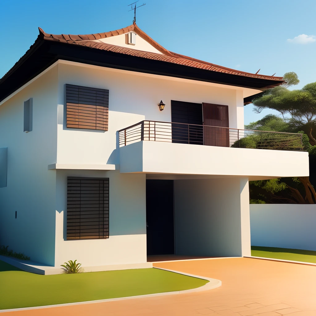 Residencia brasileira estilo cartoon casa no lago