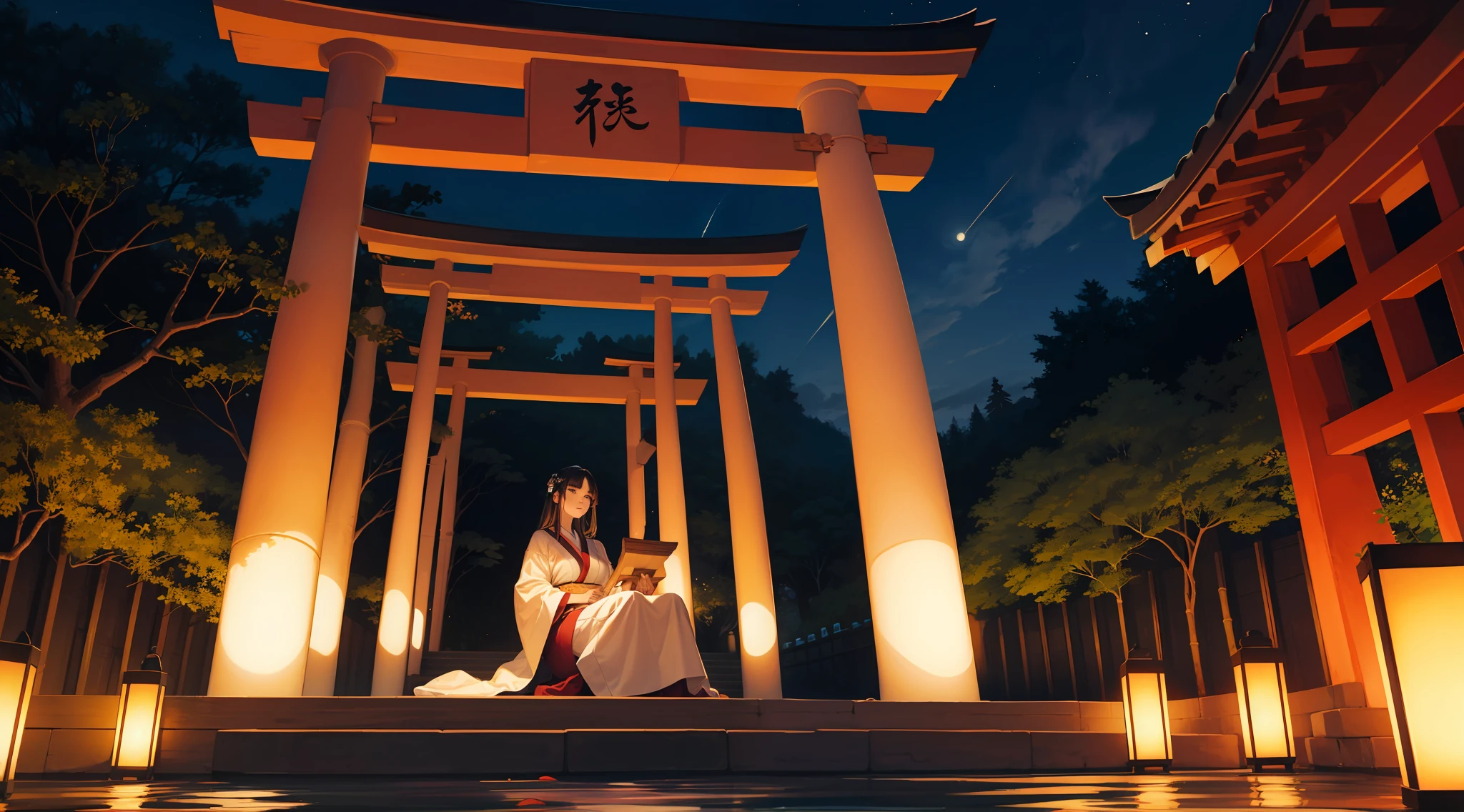 "Visualize a captivating wallpaper adorned with a meticulously crafted pattern of iconic Japanese symbols, each layer contributing to a rich and harmonious tapestry.
Cereja, delicate and ephemeral, flutuar pela tela, evocando a beleza e a transitoriedade da vida. The torii gate, Um portal sagrado, Fica alto, symbolizing the boundary between the spiritual and physical worlds.
Elegant kanji characters intertwine in the design, cada personagem com significado profundo. 'e' (de) representa harmonia e unidade, 'Valente' (Yuu) encarna a coragem, e 'Paz' (Heide) significa paz.
Under a serene, moonlit sky, a red solar disk or '日' (Oi) Irradia, representing hope and new beginnings. Bamboo stalks are strong and flexible, symbolizing resilience and adaptability.
Uma lagoa tranquila espelha os arredores, its surface adorned with a water lily, ou 'lotus' (Uau), signifying purity and enlightenment. Koi fish swim amid lotus flowers, embodying transformation and perseverance.
Guindastes dourados levantam voo, suas asas simbolizando longevidade e boa sorte. The quiet sound of a temple bell or '鐘' (Kane) Ressoa, bringing mindfulness and inner peace.
A paleta de cores combina perfeitamente azuis suaves, rosas suaves, e verdes terrosos, invoking a sense of calm and connection to nature. This wallpaper pattern is an intricate mosaic of Japanese symbolism, convidando-o a explorar as camadas da cultura, wisdom, e beleza que eles possuem."