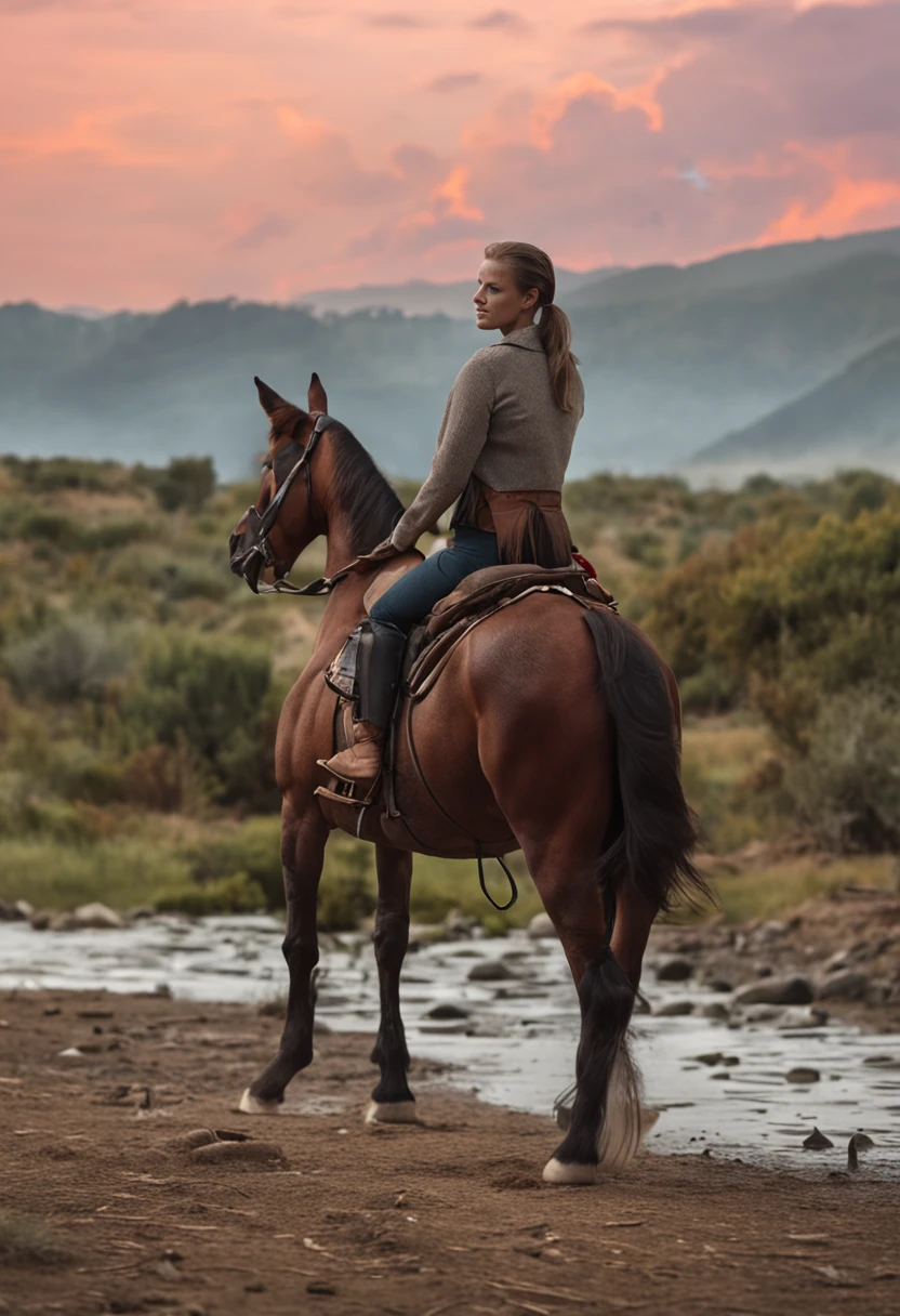 Continue generating by this model，Horseback riding diagram