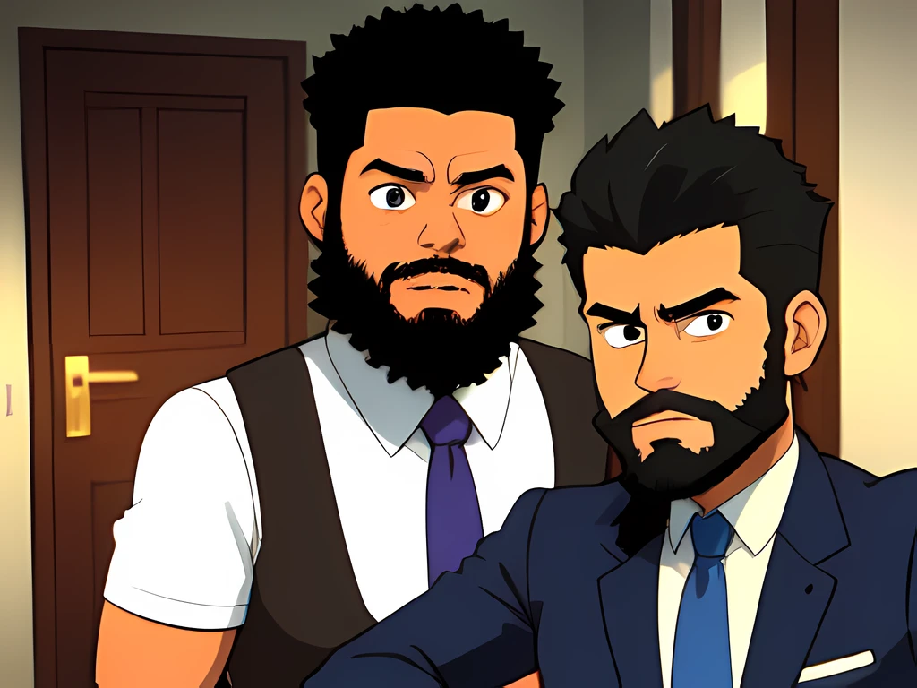 there is a mixed race African man with a beard and a tie in a room, 4 0 years old man, without beard and mustache, 80's style anime, about 3 5 years old, without beard, selfie of a man, selfie photo, very very low quality picture, selfie!!!!! of a man, 45 years old men, (38 years old)