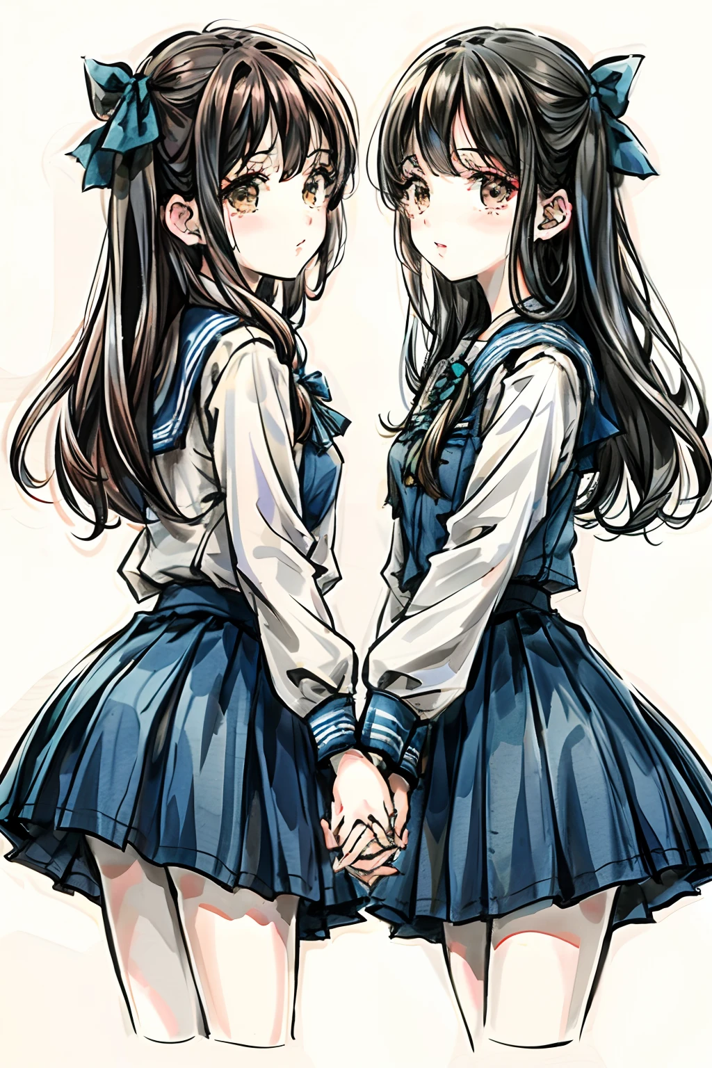 Two girls holding hands