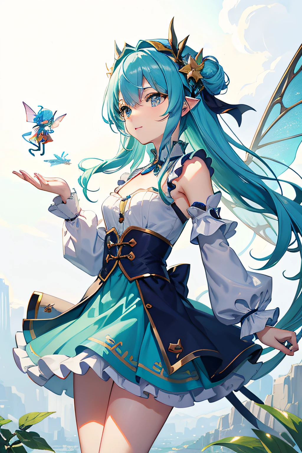 4K,Cultivation fairy girl,2D,Blue hair tie,