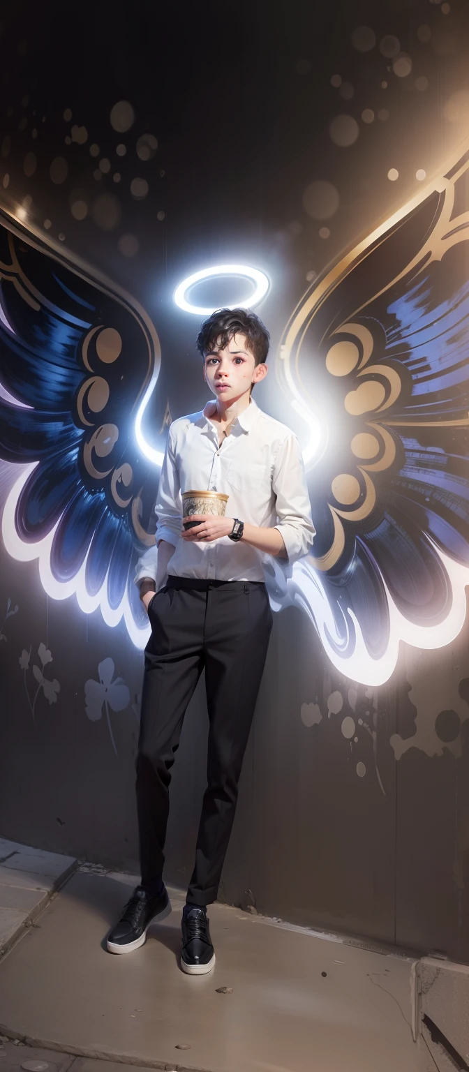 ultra realistic face of boy, unique background
