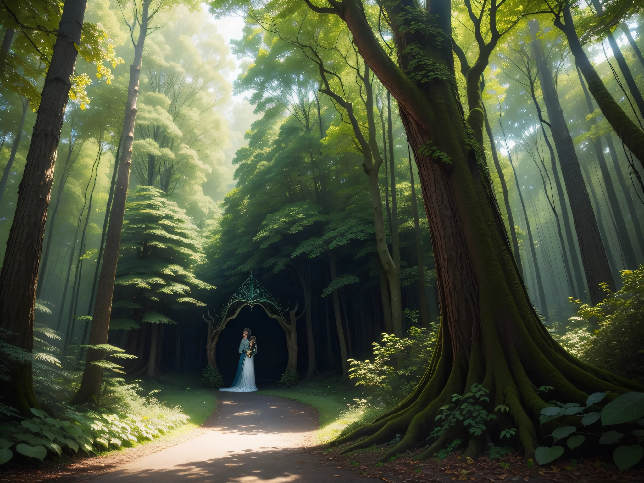 Enchanted Forest Canopy: A rich tapestry of intertwining trees adorned with vibrant foliage, transporting you to a magical woodland filled with mystery and wonder.