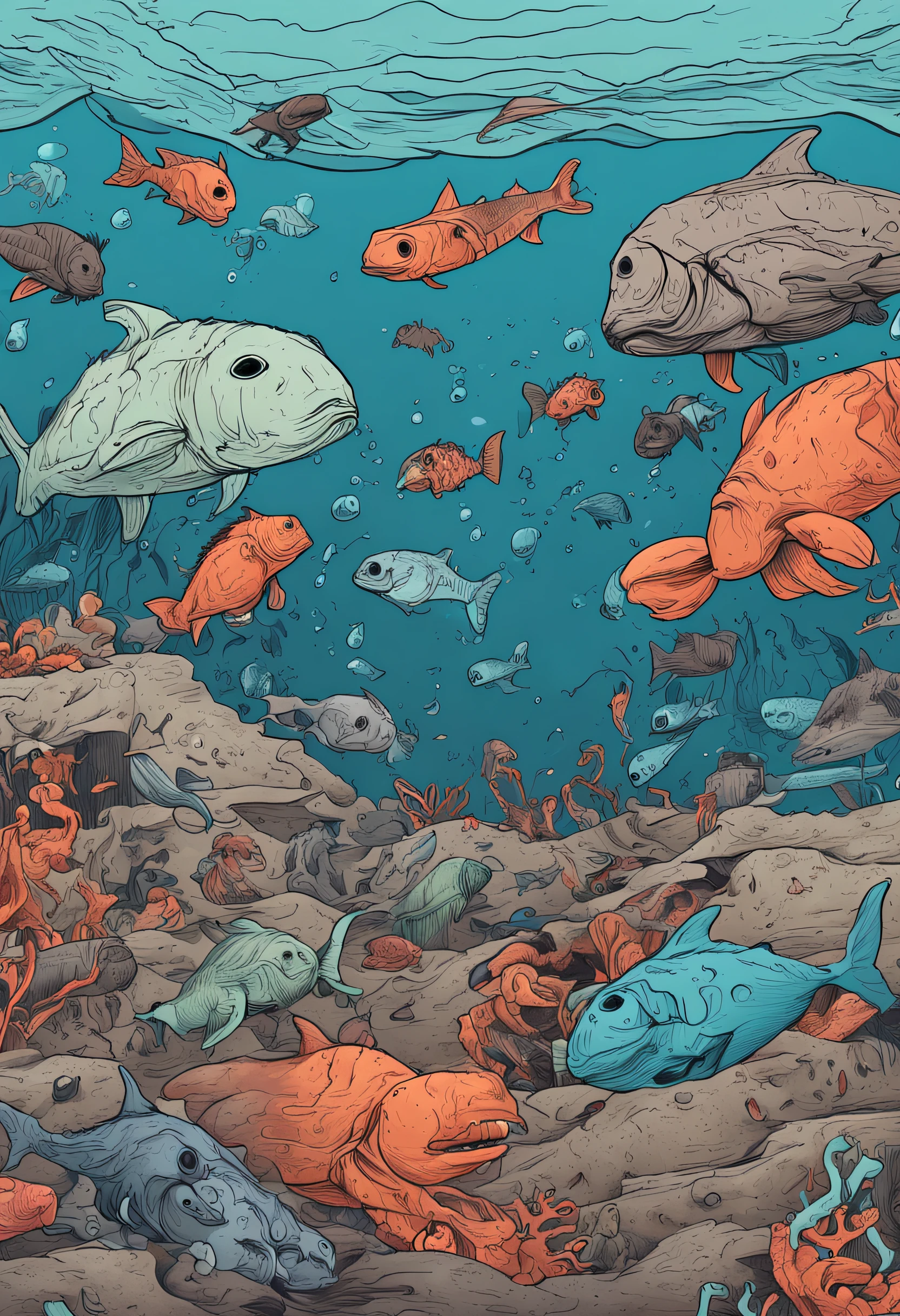 Pacific Ocean Pollution Nuclear Wastewater Japanese Marine Animal Carcasses Horror Darkness Armageddon Beach Death Day Body Pain Full of Loopholes Marine Animals Call for Help Countless Dead and Injured Humans Floating Corpses in the Ocean Fish Death