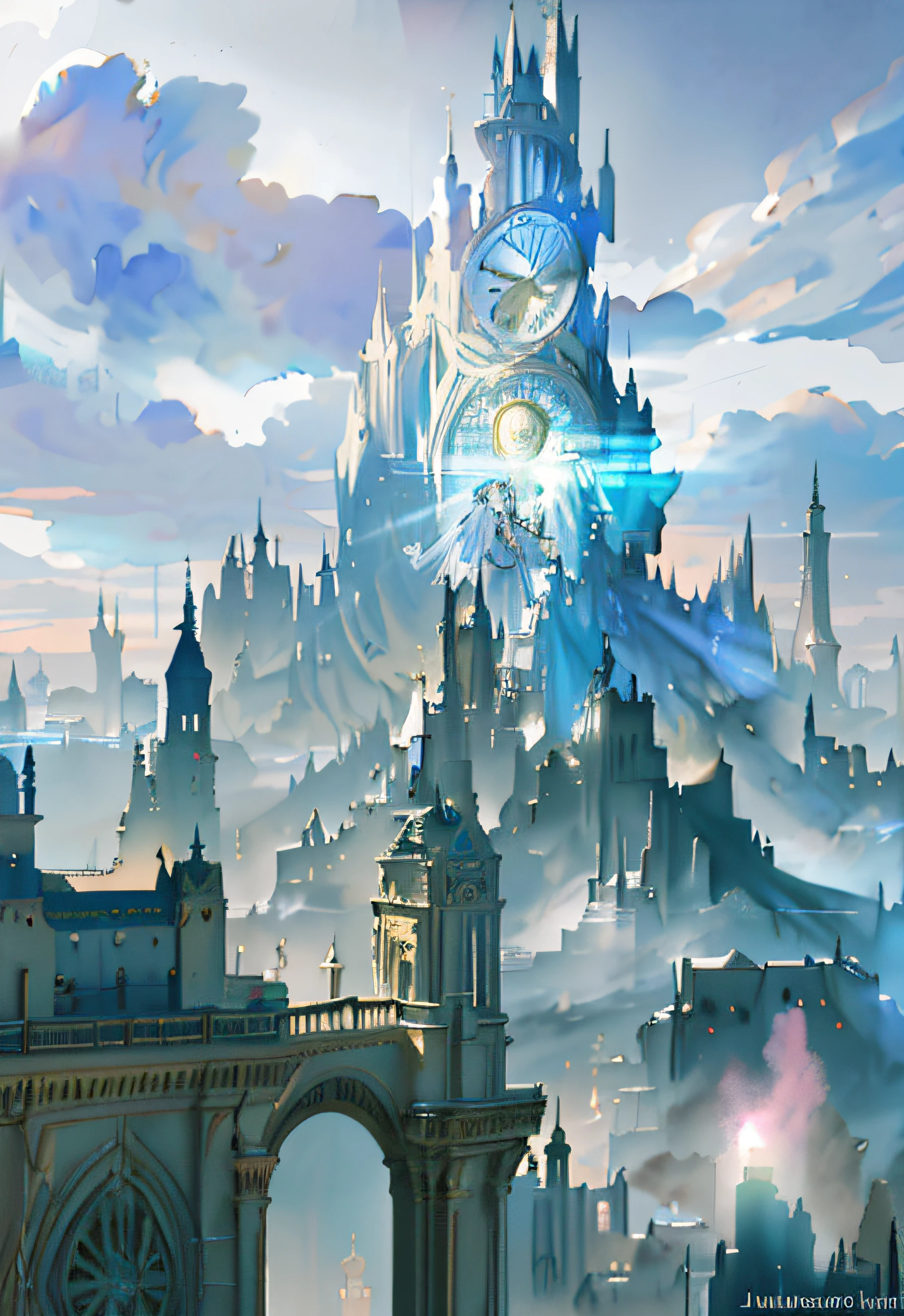Beautiful impressionist paintings，Final Fantasy White-Haired Princess overlooking the city，Fantastic and bright atmosphere，Dramatic，Beautiful lighting，Jeremy Mann's fusion with Jean-Baptiste Monge and Dalek Zabroki，Aaron Griffin，High-quality graphics with lots of detail，Detailed refinement，The absurdity of beauty，Masterpiece-level work。