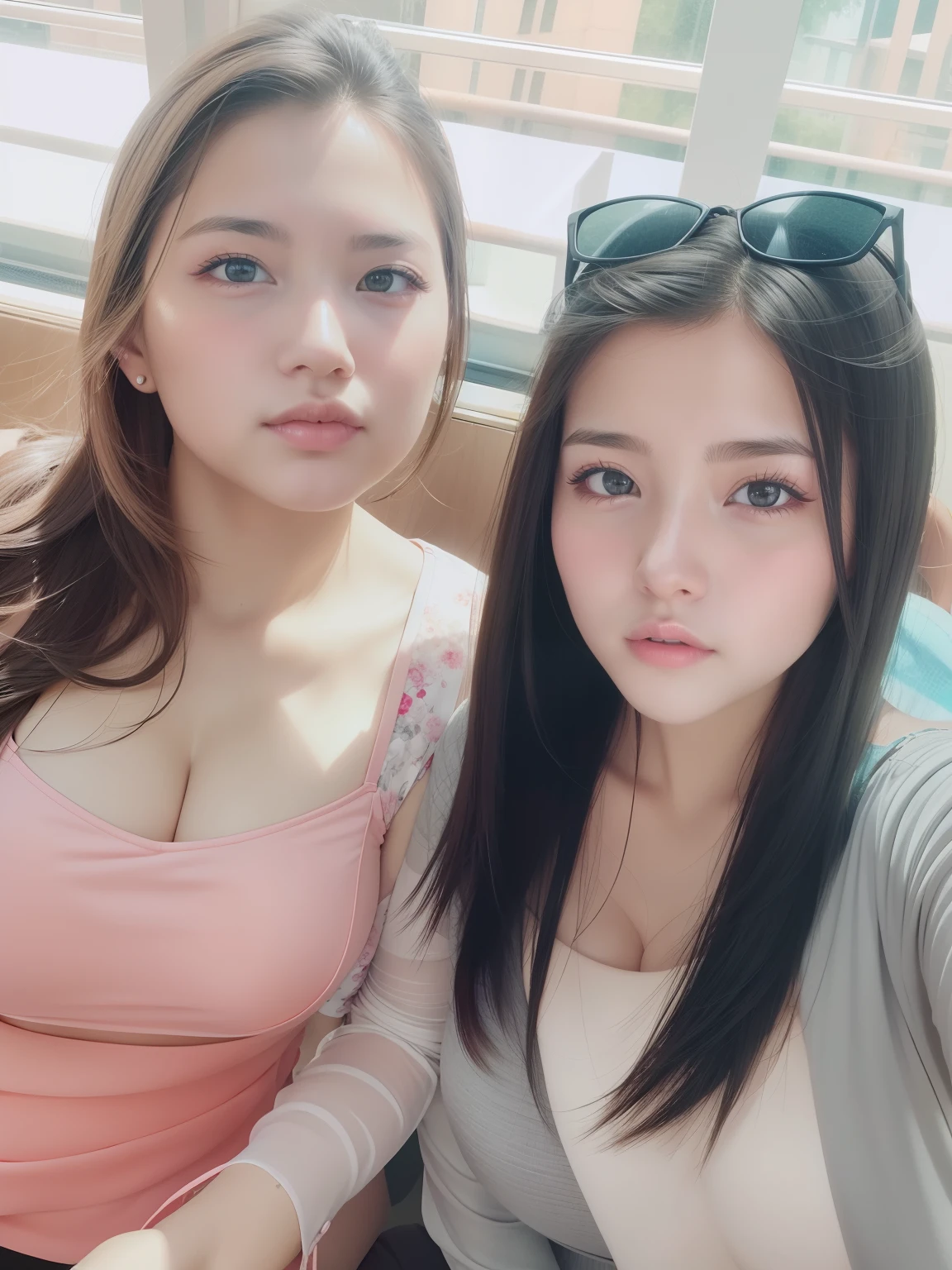 (((Group photo of top 3 beautiful Japanese moms)))、They all have different types and hairstyles but are beautiful.、((All of them are obscene and have long breasts that are too big.))、Different sexual poses、Everyone has big breasts wearing a white turtleneck sleeveless knit sweater、A room filled with the smell of meth、((Everyone emphasizes their big breasts))、livingroom