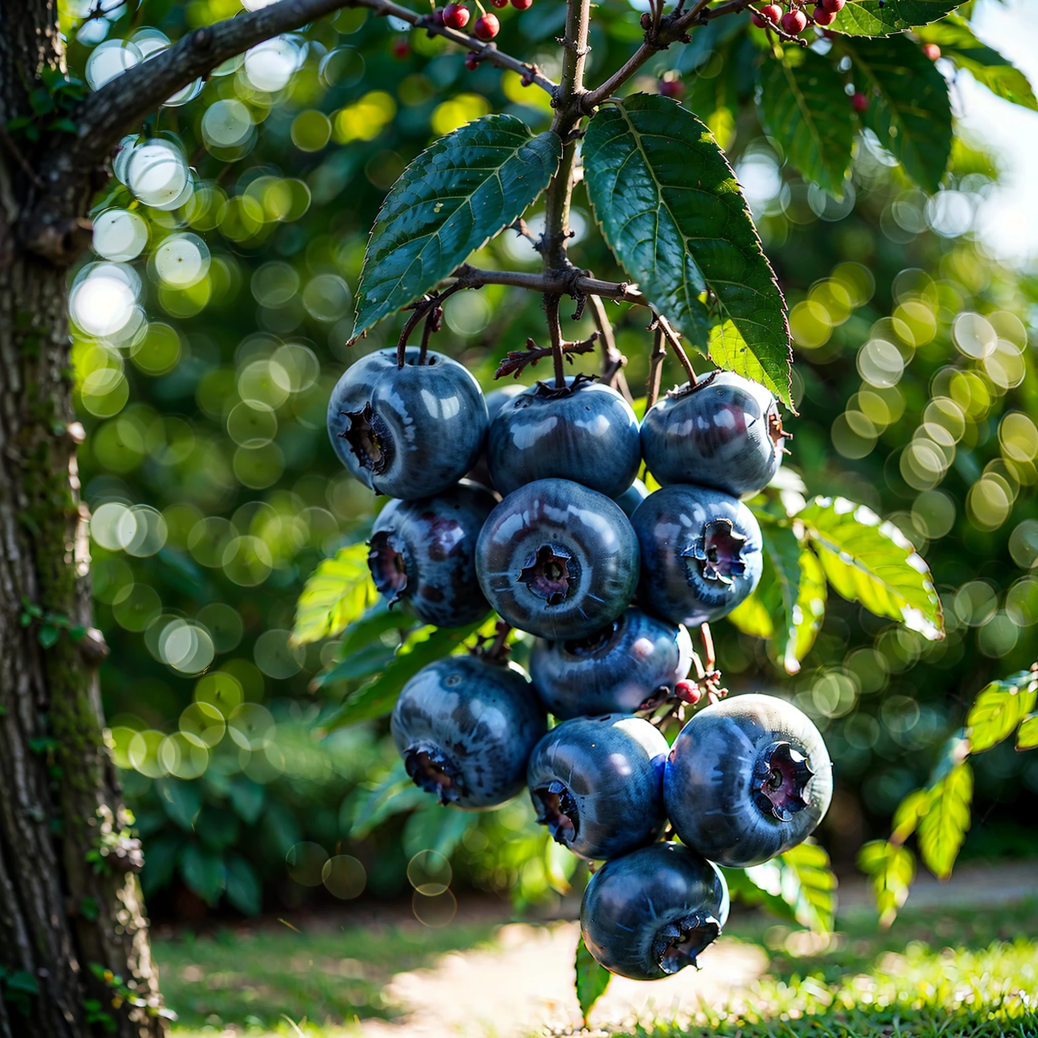 White blueberries grow on trees