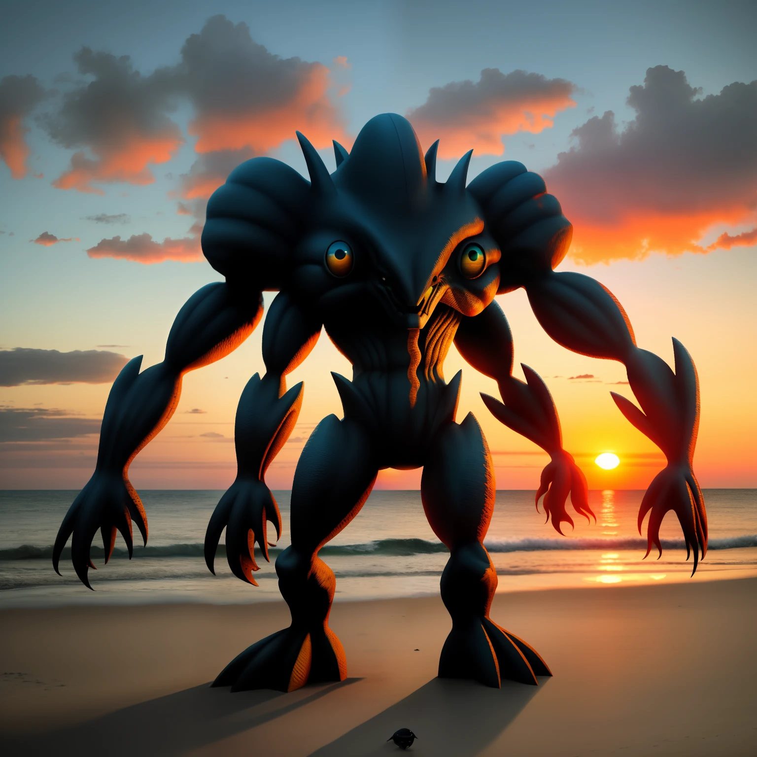 Seaside sunset mutant creatures