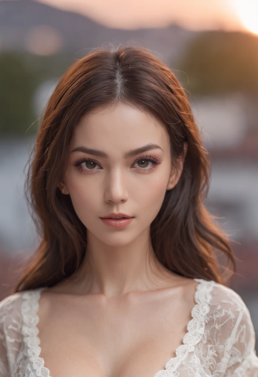 ((Midnight, Best quality, 8k, Masterpiece :1.3)), Whole body, Long legs, Sharp focus :1.2, A pretty woman with perfect figure :1.4, Slender abs :1.1, ((Dark brown hair, Big breasts :1.2)), (White tight tshirt, Jean bib, Standing:1.2), ((Night city view, Rooftop:1.3)), Highly detailed face and skin texture, Detailed eyes, Double eyelid
