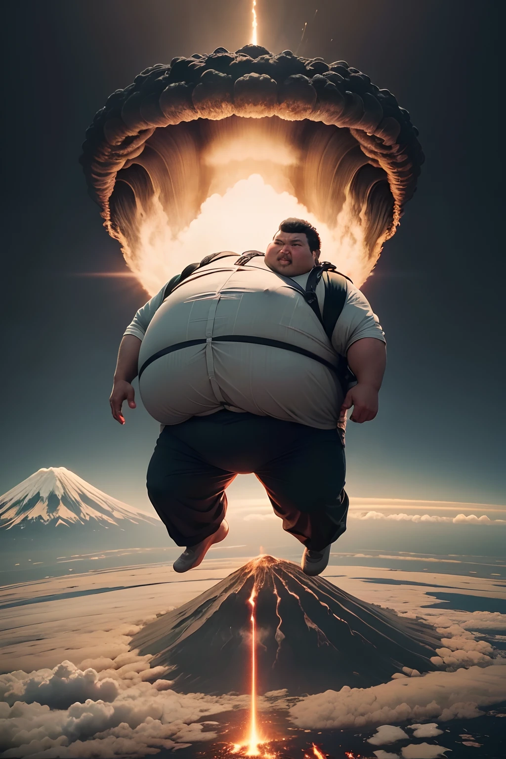 Close up of a person with a very large belly, photo taken from the front, Full growth at the front, Central full body frontal shot, photo taken from the front, Taken in the early 2020s, Showing shoulders from the front, seen from the front, frontal photo still, half body cut