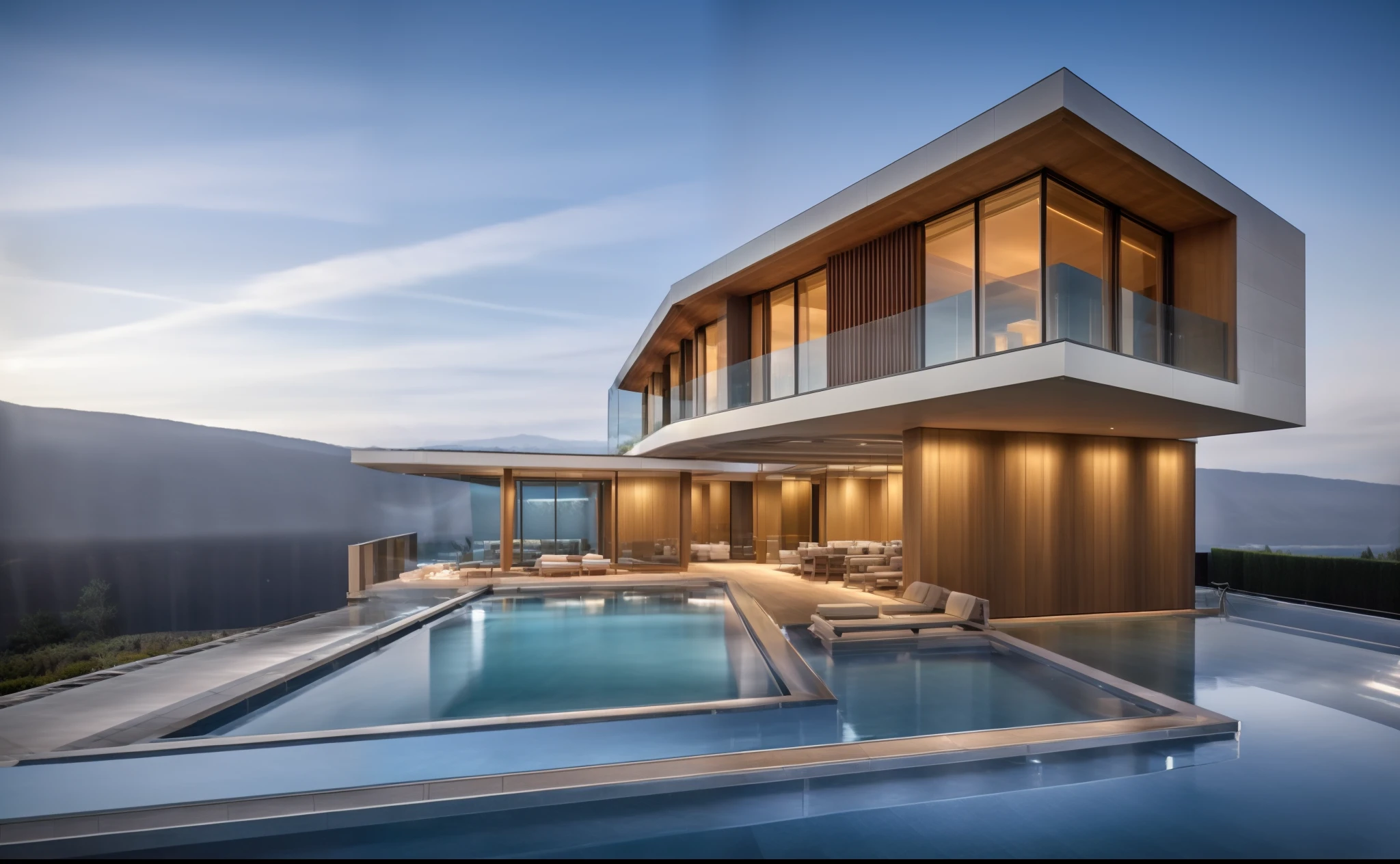 (masterpiece),(high quality), best quality, real,(realistic),( sun light:1.2), 1 pool blue clear sky:1.4, day light:1.2, super detailed, (full detail),(4k), 8k, architecture , villa pool, cloud, day, east asian architecture, ((light and shadow from canopy:1.3)), no humans, outdoors , sky, white light, tree and some flower:1.3,