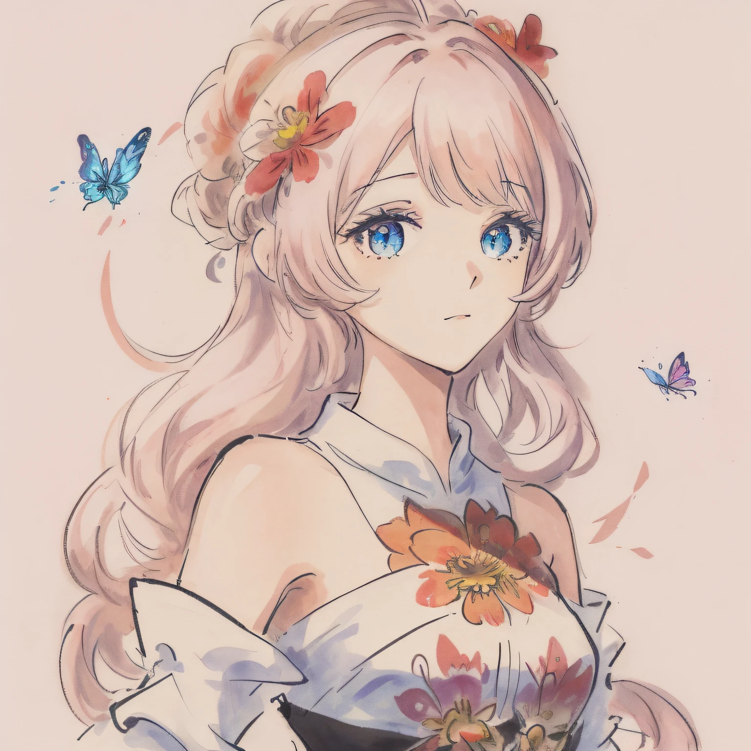 beautiful detailed flower, beautiful detailed eyes,hyper detailed,flower,hyper quality,,eyes,flower and hair is same color,beautifuly color,face,{{{{{her hair is becoming flower, flower,hair,flower,butterfly,}}}}},{{{{1girl}}}}kawaii,,{{{high details, high quality}}},{{{back light}}},{{hair and clothes is flower}},{{{upper body}}} ,high quality,hair with body ,webbed dress, upper body, flower leg, flower hands,body with flower, {{ flower with clothes}} , dress with flower, , light particles,black background, {{{{Hair with flower}}}},small breast with flower,big hair with flower,{{floating hair with flower,floating}}1girl,small breast, marbling with hair and clothes, looking at viewer,{{original}},{{arm down}}, {{paper cutting}}, black background, flower forground, {{hair with flower}},{{{{{highres}}}},} hair with flower,hair with flower ,hair, wavy hair ,diffusion lighting, abstract,Butterfly with body, flower with hair, her hair is flower,big top sleeves, floating