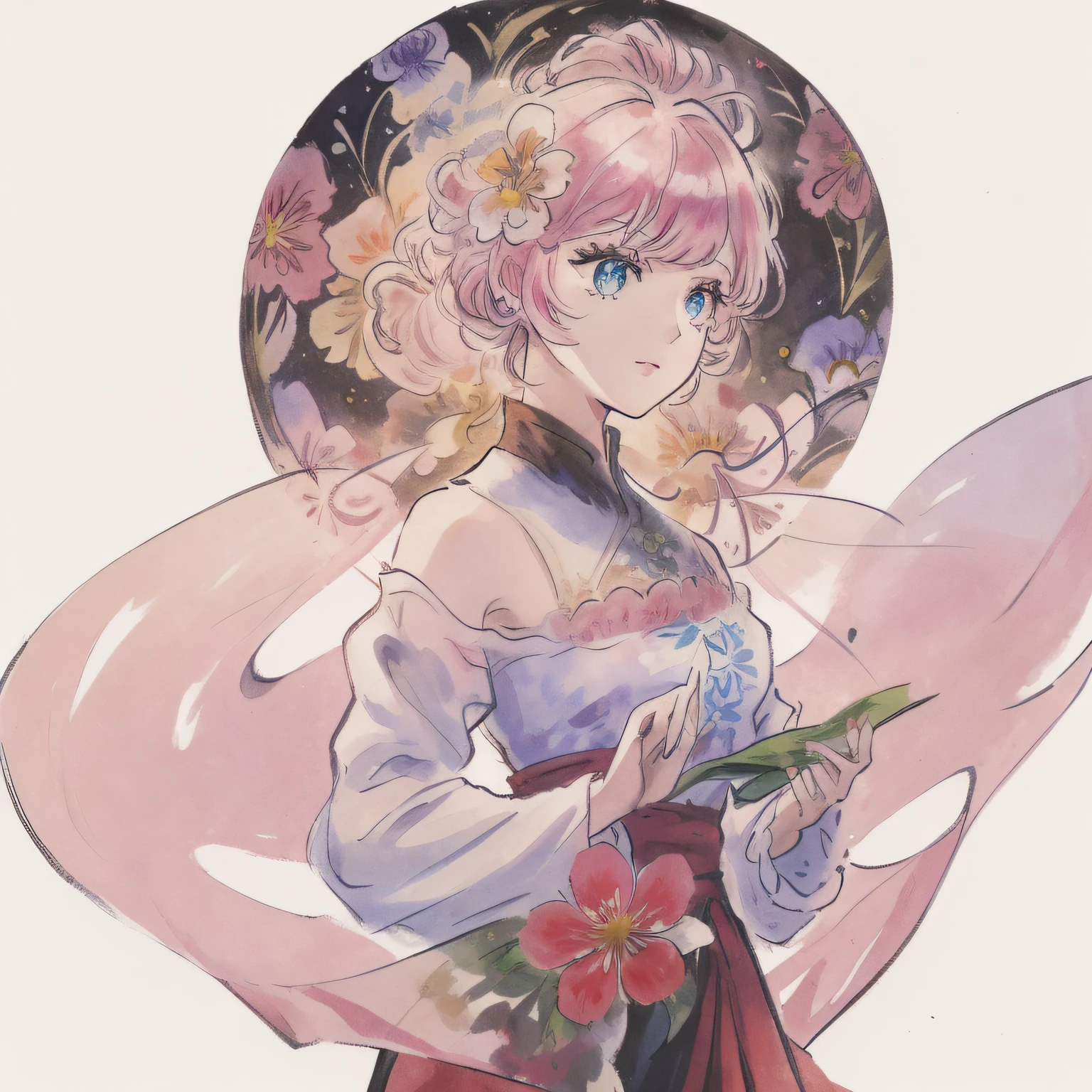 beautiful detailed flower, beautiful detailed eyes,hyper detailed,flower,hyper quality,,eyes,flower and hair is same color,beautifuly color,face,{{{{{her hair is becoming flower, flower,hair,flower,butterfly,}}}}},{{{{1girl}}}}kawaii,,{{{high details, high quality}}},{{{back light}}},{{hair and clothes is flower}},{{{upper body}}} ,high quality,hair with body ,webbed dress, upper body, flower leg, flower hands,body with flower, {{ flower with clothes}} , dress with flower, , light particles,black background, {{{{Hair with flower}}}},small breast with flower,big hair with flower,{{floating hair with flower,floating}}1girl,small breast, marbling with hair and clothes, looking at viewer,{{original}},{{arm down}}, {{paper cutting}}, black background, flower forground, {{hair with flower}},{{{{{highres}}}},} hair with flower,hair with flower ,hair, wavy hair ,diffusion lighting, abstract,Butterfly with body, flower with hair, her hair is flower,big top sleeves, floating