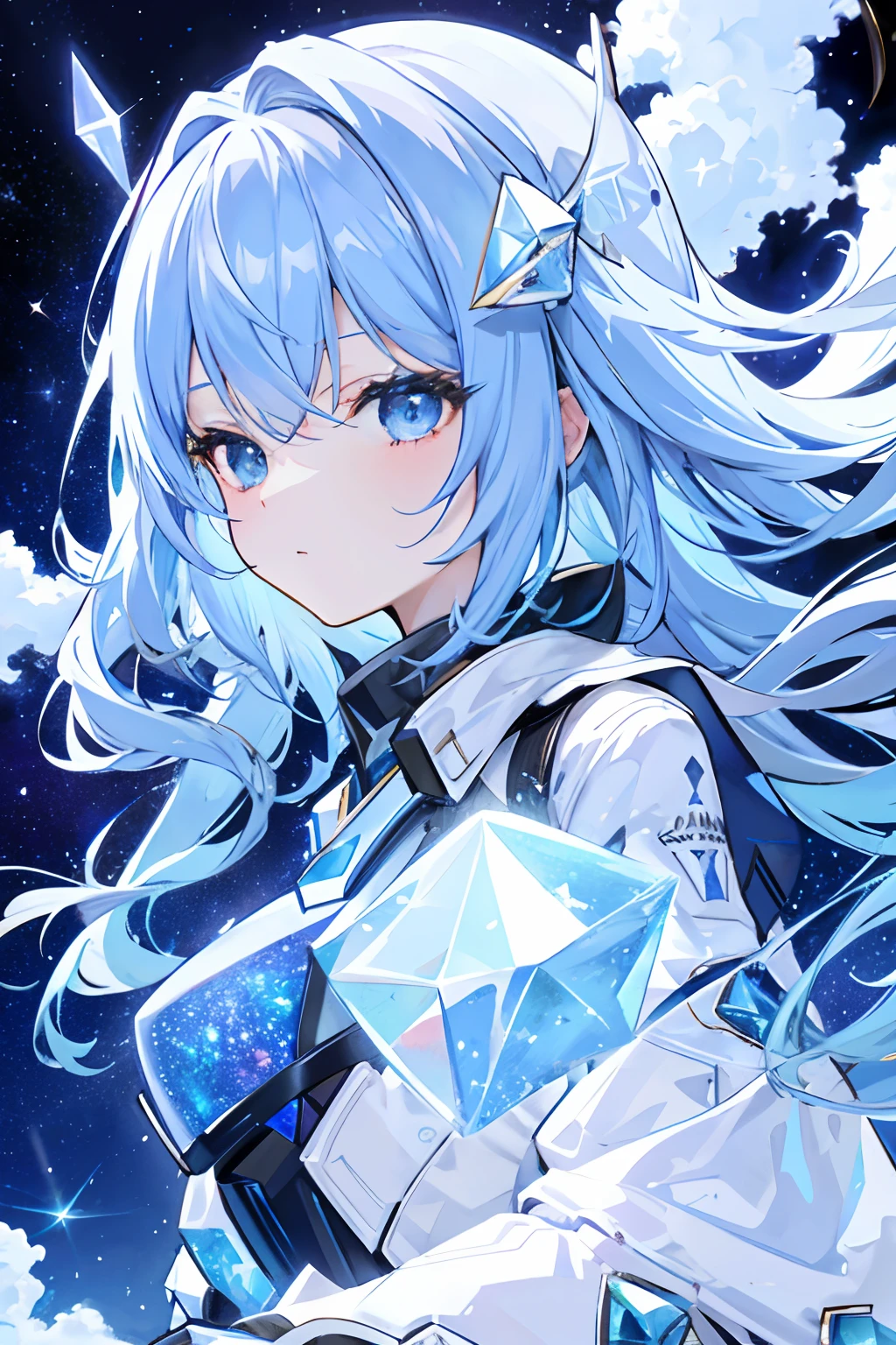 Galaxy, Stars, Energy GeometryDiamond, Cloud Blue, god, girl with