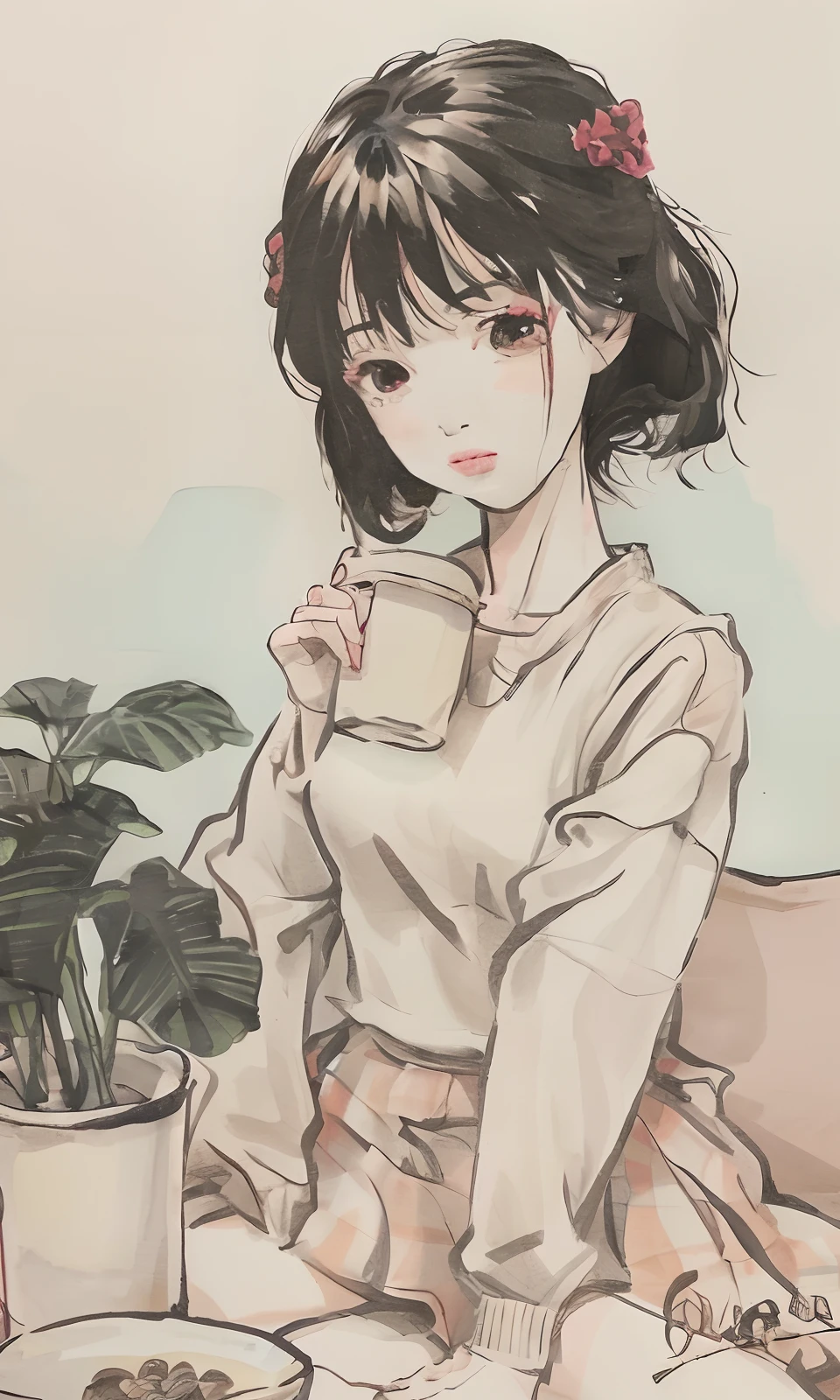 Dog hot girl plant cup