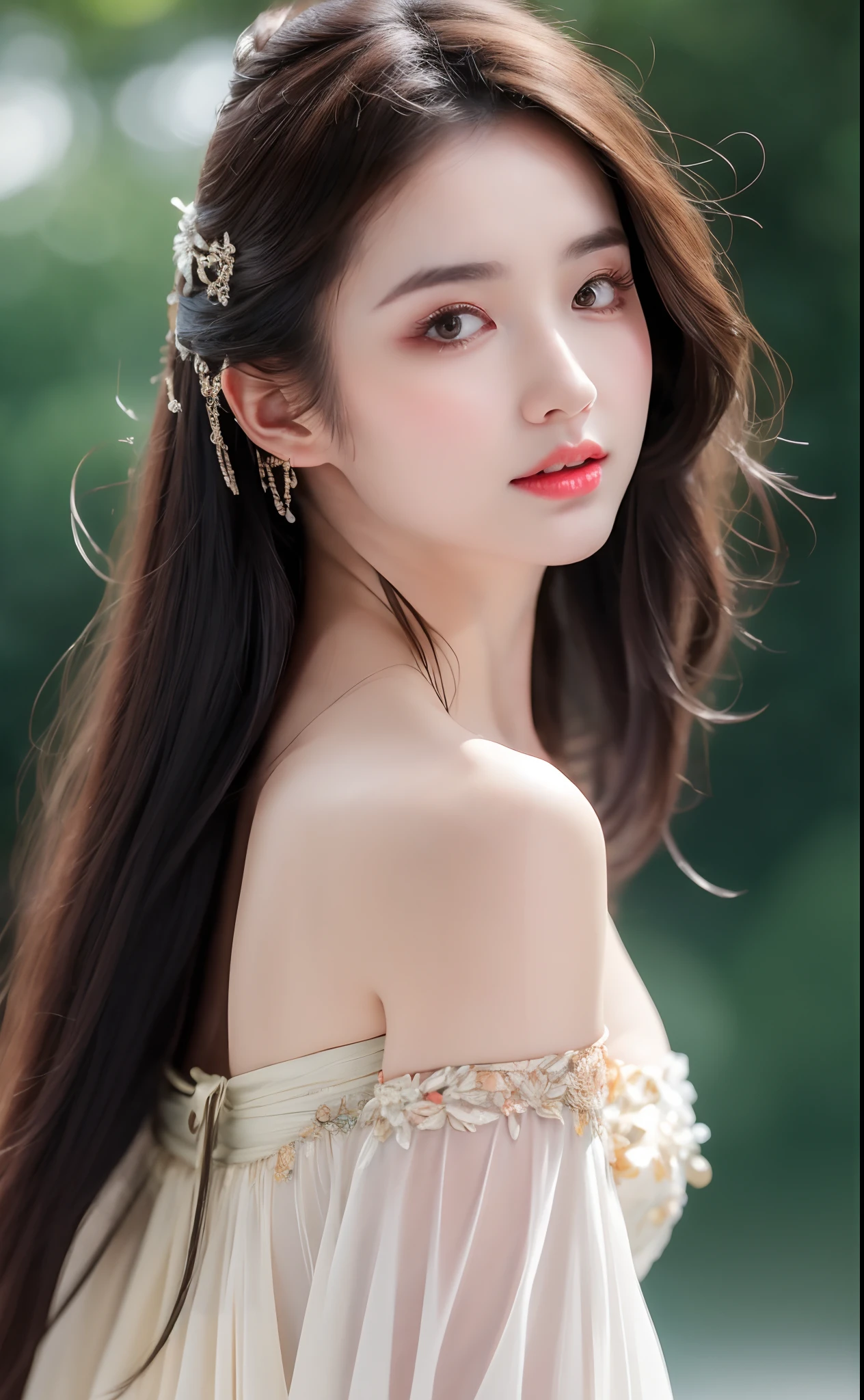 more_details:1,Glossy glossy skin,Akira_Todo_World_End,black_hair,eBlue eyes,pony tails,By bangs,long whitr hair,1girll,NSFW,best qualtiy,tmasterpiece,1girll,独奏,young 17 years old,nabel,,areola of breast,big cleavage breasts,White skin of the,slim,slim,Todo_Akira_World_End,black_hair,eBlue eyes,pony tails,By bangs,long whitr hair,looking at viewert,seduct smile, parted lip, Be red in the face, arms behind head, Arms up, Half submerged in the bathtub, Half submerged in water, Rochas, a plant, ln the forest, steamy, In the daytime, rays of sunshine, The light from the back window is backlighted, lightand shade contrast