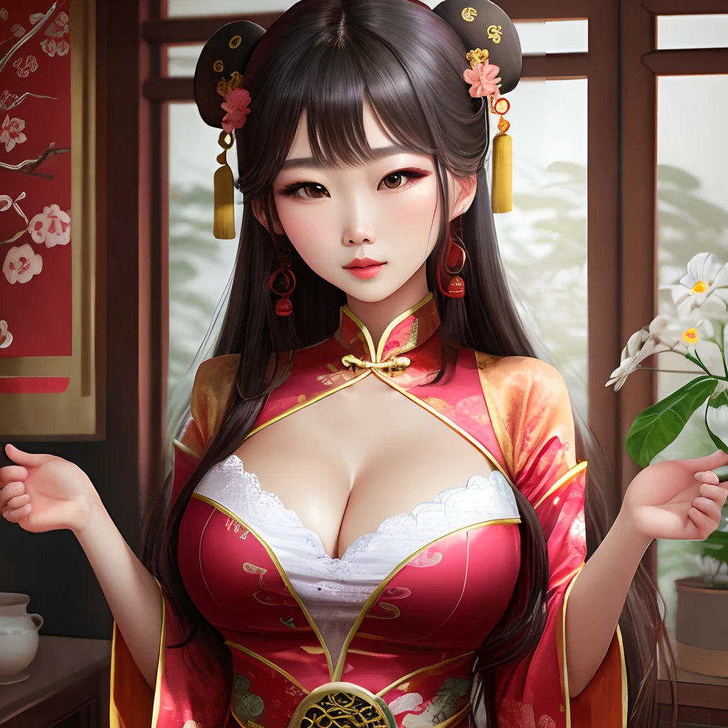 Kizi，Raised sexy，Chinese costume，D cups