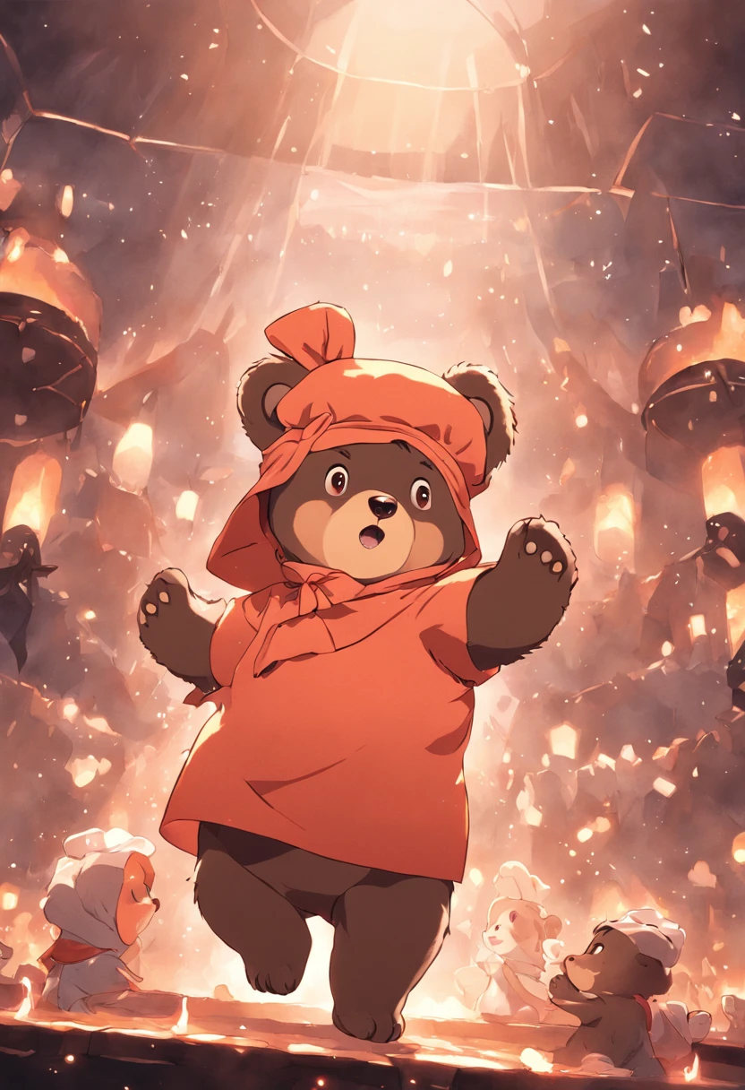 Little bear with chef hat cute animal