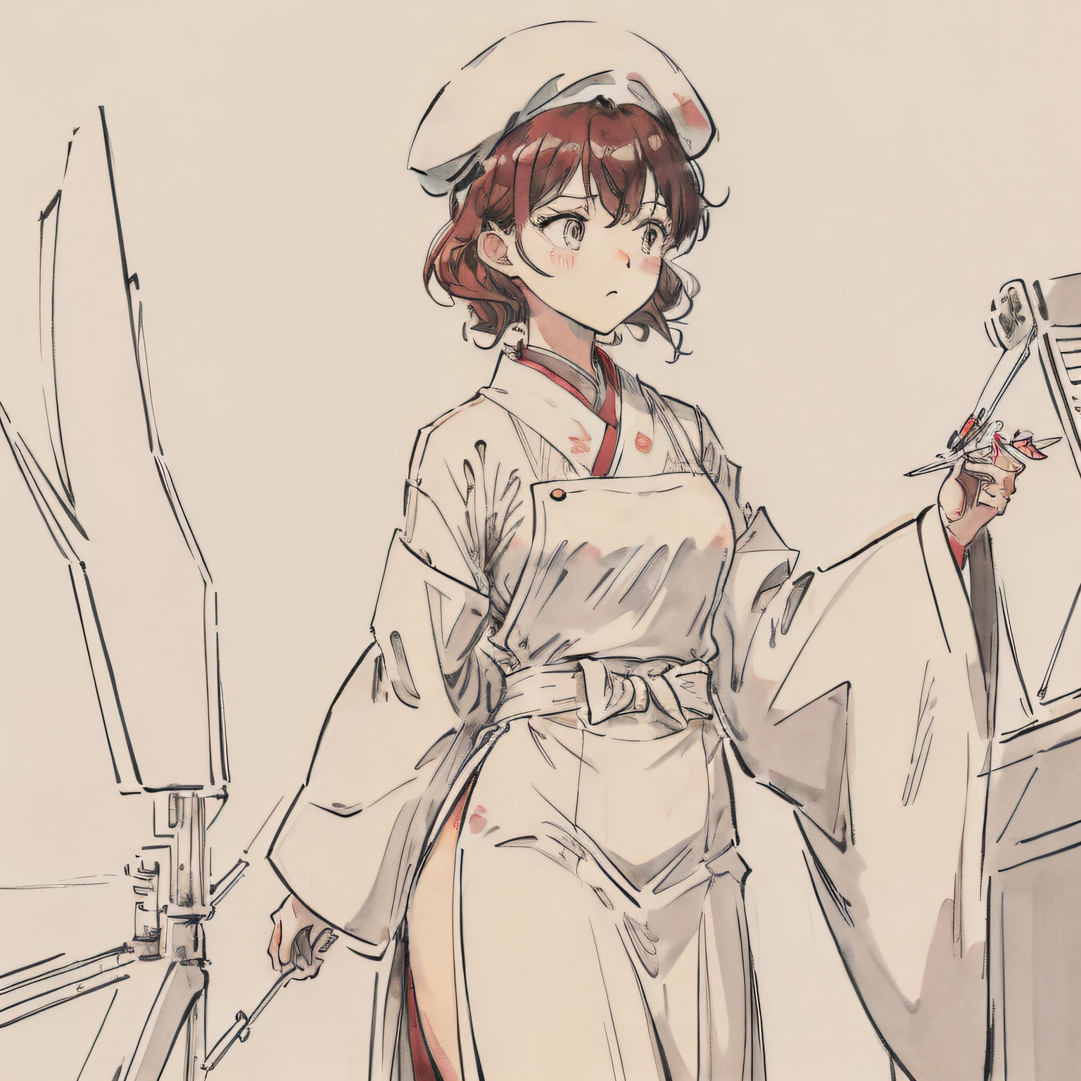 Lineart, masterpiece,  cool posing, (lab reaction systems:1.4),  { experiment, lab, {{{chemistry laboratory}}}, delicate background, cool, {with a  laboratory as background}},   best quality, a girl, solo: {papercut, thick outline: 2, short red hair, short wavy hair, floating lab-gown, flat chest, white school uniform, white beret, bowknot over white beret , outline}, masterpiece

Thick outlines increase the probability of producing more people。
When describing a scene，If you can't generate a scene，Try adding more words that describe the scene（Instead of simply repeating it a few times or increasing the weight）
If the background is particularly realistic，It can be done like a 2D vertical painting performance style；If it blends in with the background，Then it will be very lineart（And the difference in implementation between the two，Generally, it is whether the lineart tag is added）
Remove lineart and emphasize that the real background can be brushed to effect 2D on 3D，To a certain extent, the effect of "multi-layer" is reproduced（But it is still extremely distant in nature）

(Maybe I will write a detailed explanation in the future)