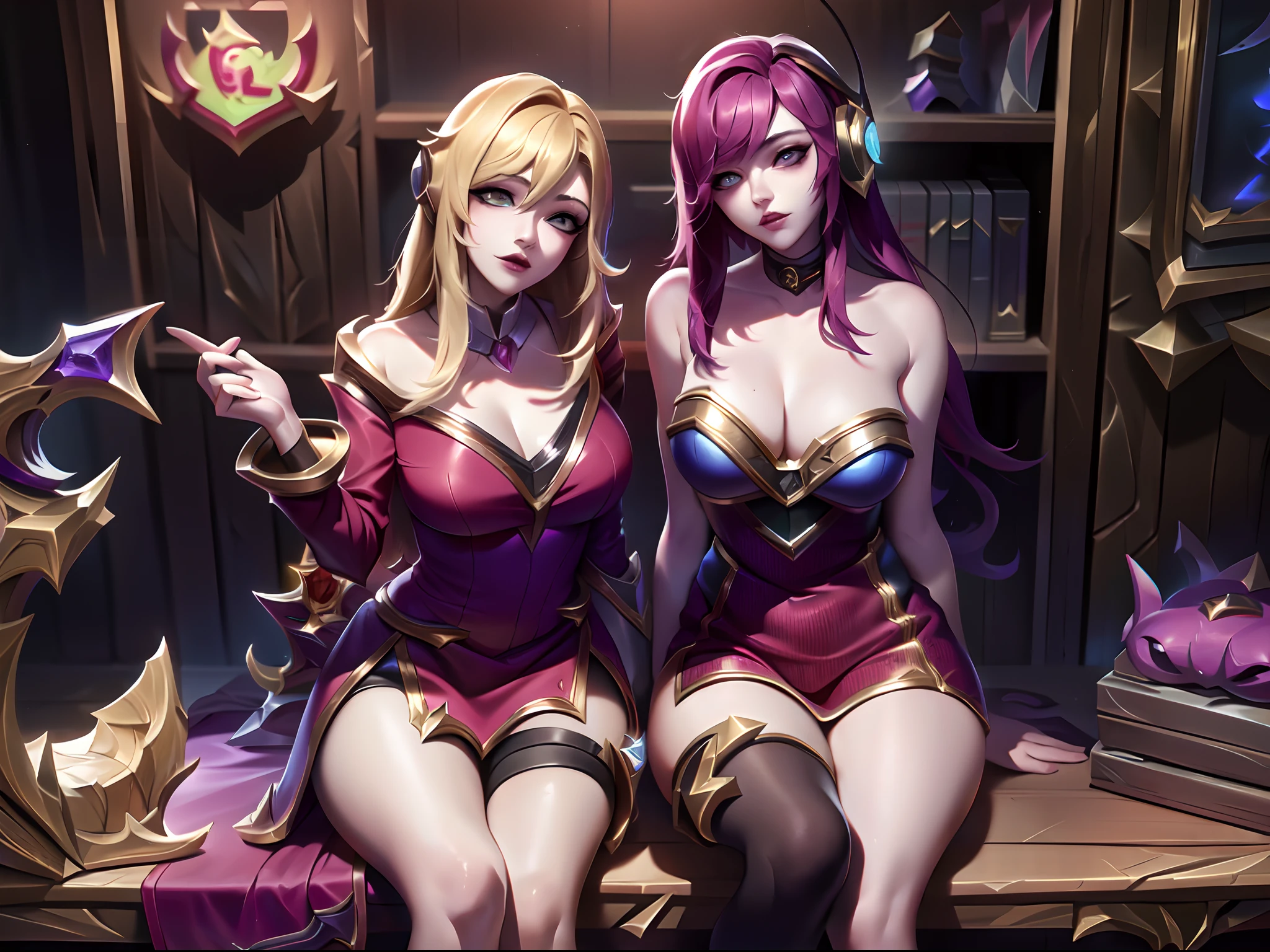 (League of Legends:1.5),Legendary skins,1girl,red dress
