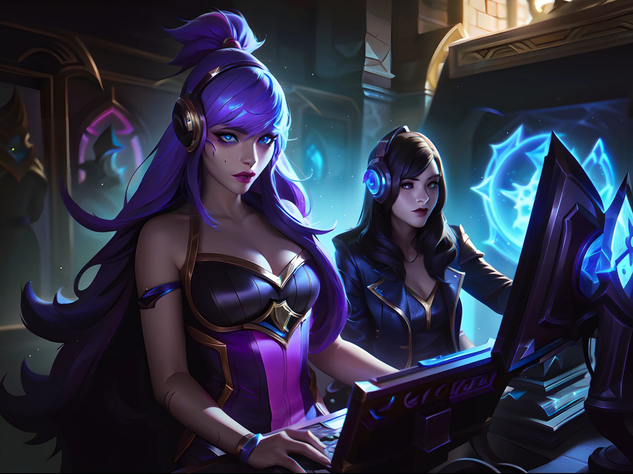 (League of Legends:1.5),Legendary skins,1girl, white hairs