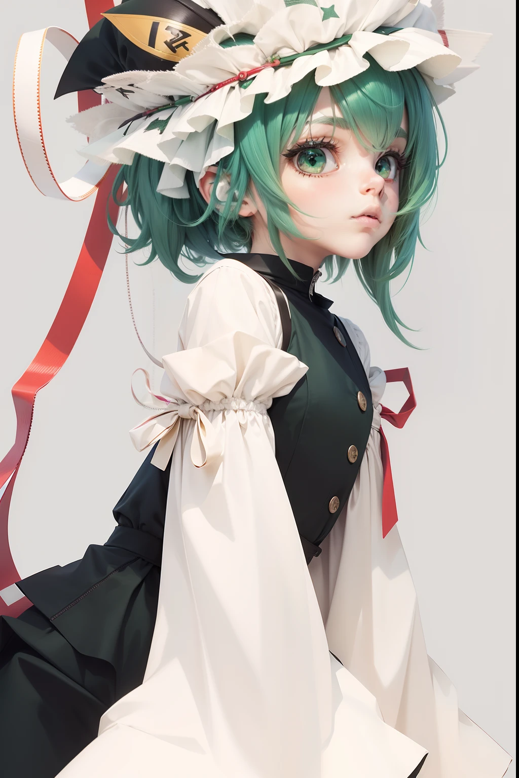 Green hair,quadratic element,short man