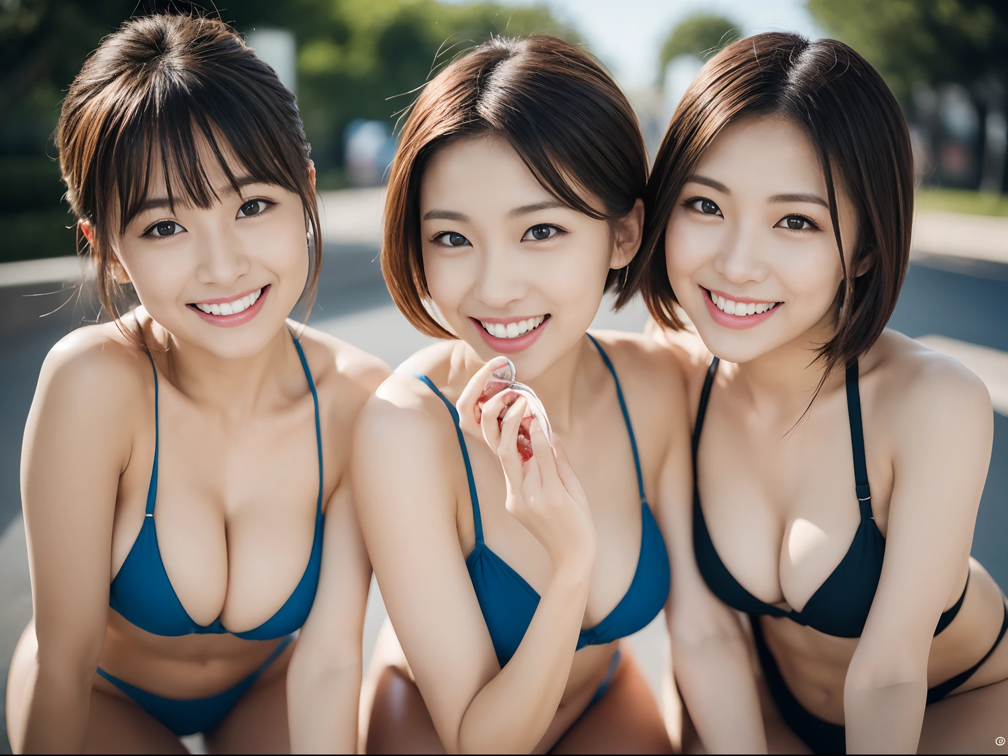 masutepiece, Best Quality, 超A high resolution,(photographrealistic:1.4) (depth of fields),(Lens Glow) ,Sony α7, 35 mm, F1.8, ((3女の子, Side by side, Smile, Joy, No bra required, action:1.2)),

 She should be wearing a bikini、The expression on her face was、It should reflect immense pleasure and excitement from the experience. The whole scene is、You need to capture the atmosphere of a thrilling and fun event at the theme park, Vivid colors and vividness. Convey the joy and fun of immersing yourself in playfulness and dynamics. Low_ponytail or bob_Cut or Updo or Short_hair.

White fair skin, Cute, portrait of japanese famous actress)), ((Bring each other together:1.6)), ,Cowboy Shot, Spread legs:1.5,, Beautiful cat, wide hips,Dynamic Angle, Beautiful perfect body,is standing、