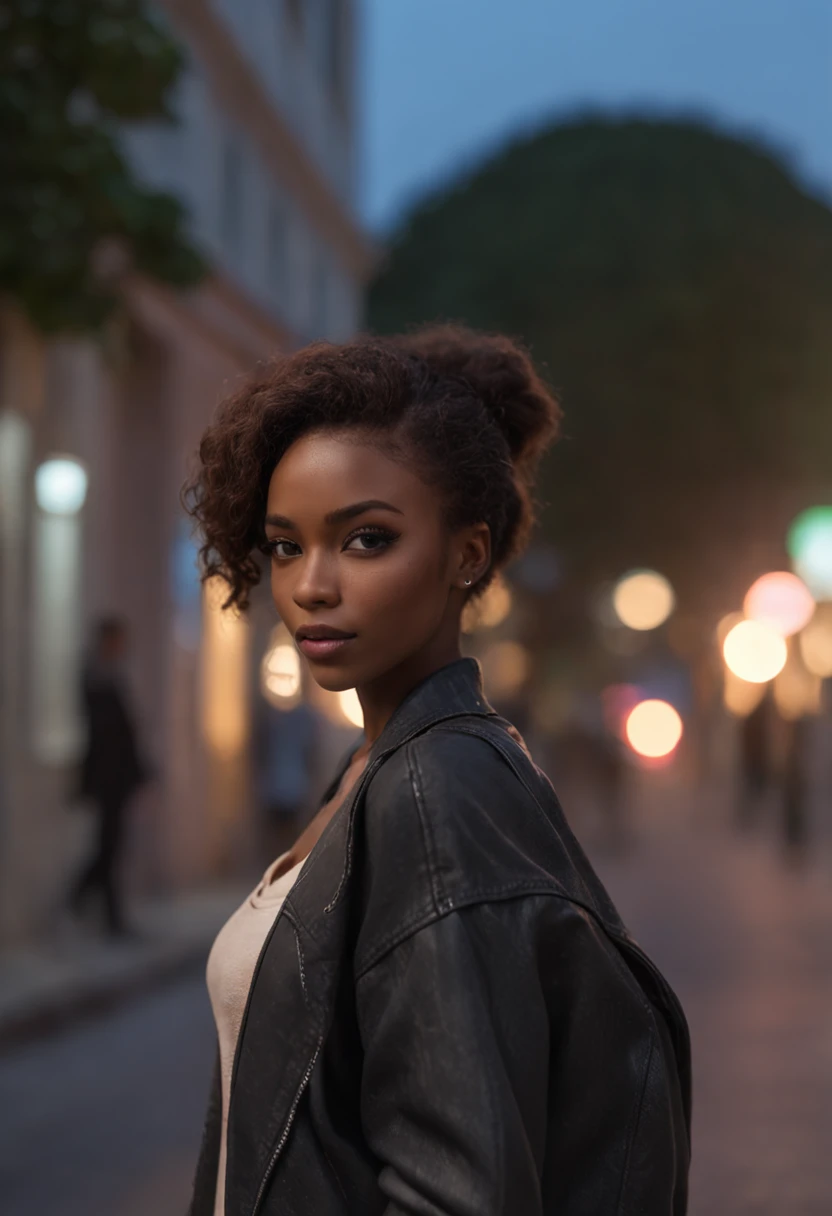 ultra realistic photo, full body, best quality, masterpiece, black woman inspired by Barbie, black skin, beautiful face, wearing jeans: 0.91 and black sweatshirt, realistic smooth skin, ultra realistic skin, pastel neon, night, dynamic lighting, on a street in Rio de Janeiro, (dynamic pose:1.10), (good composition:1.10), (subtle lighting:1.10), (Awarded:1.10), ((breathtaking:1.10:1.35)) , ( πrim-work :1.10), (highly detailed skin:1.2), (filmic grain:0.04), particle effects, __Camera capture_Models/sigma__, NEWS TYPE, speed lines, (perfect handsome young face:1.10) , (Pink :1.10)