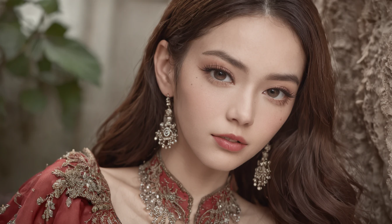 "Mysterious Bibi Dong,Personal Style,Unique shades,High quality detailing,Beautiful depiction,Dynamic angle,Dynamic styling,Colorful costumes,Refined face,Brilliant light and shadow,Delicate expressions,fantastical scenes,spellbinding,Visually astounding,Imaginative creations。"