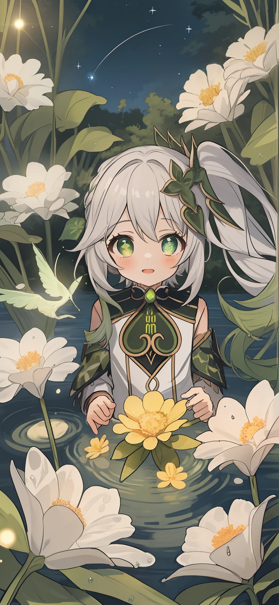 (Highly detailed),Extremely detailed 8k wallpaper,NSFW,((Best quality)),(Masterpiece),profesional photo,a warm color palette,Dynamic Angle,Side ponytail,finedetail,White hair,Green eyes,full bodyesbian,Small breasts，Anime face,Cute face,Detailed light,Best shadow,Looking_at_Viewers,cute female ,Littl,mesugaki,1girll，ln the forest，naturey，Relaxed，(Highly detailed),Extremely detailed 8k wallpaper,NSFW,((Best quality)),(Masterpiece),profesional photo,a warm color palette,Dynamic Angle,Side ponytail,finedetail,White hair,Green eyes,full bodyesbian,Small breasts,Tongue stock,Anime face,Cute face,Detailed light,Best shadow,Looking_at_Viewers,cute female child,Littll,1girte silk stocking,Wet clothes,Loli,flower ribbon,day,Beautiful detailed starry sky,Bright stars,detailed ice,Beautiful and delicate water,River,Starry sky,angel,full bloom,Ocean,lens_flare,Depth of field，Brilliant colors，Blooming flowers，Lots of flowers