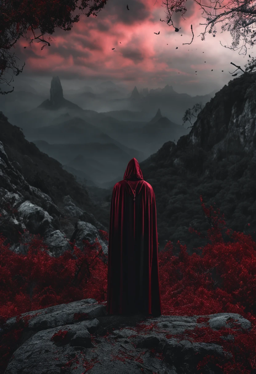 Dark fantasy vibes, corpo inteiro de um vampiro (homem) conde dracula com olhos vermelhos, intrincado (preto) e roupas vermelhas, saindo de uma intrincada e antiga cripta de pedra suntuosa durante uma noite escura,(master part, melhor qualidade, absurdos, fotorrealista:1.4), ((arte de fantasia)), colorido, bom design, good composition, circunstanciado, intrincado, realistic background, Volumetric lighting, Subsurface scattering, (cinemactic, perfect lighting, sombreamento perfeito), ::n_ boneco, anime, baixa qualidade, desenho