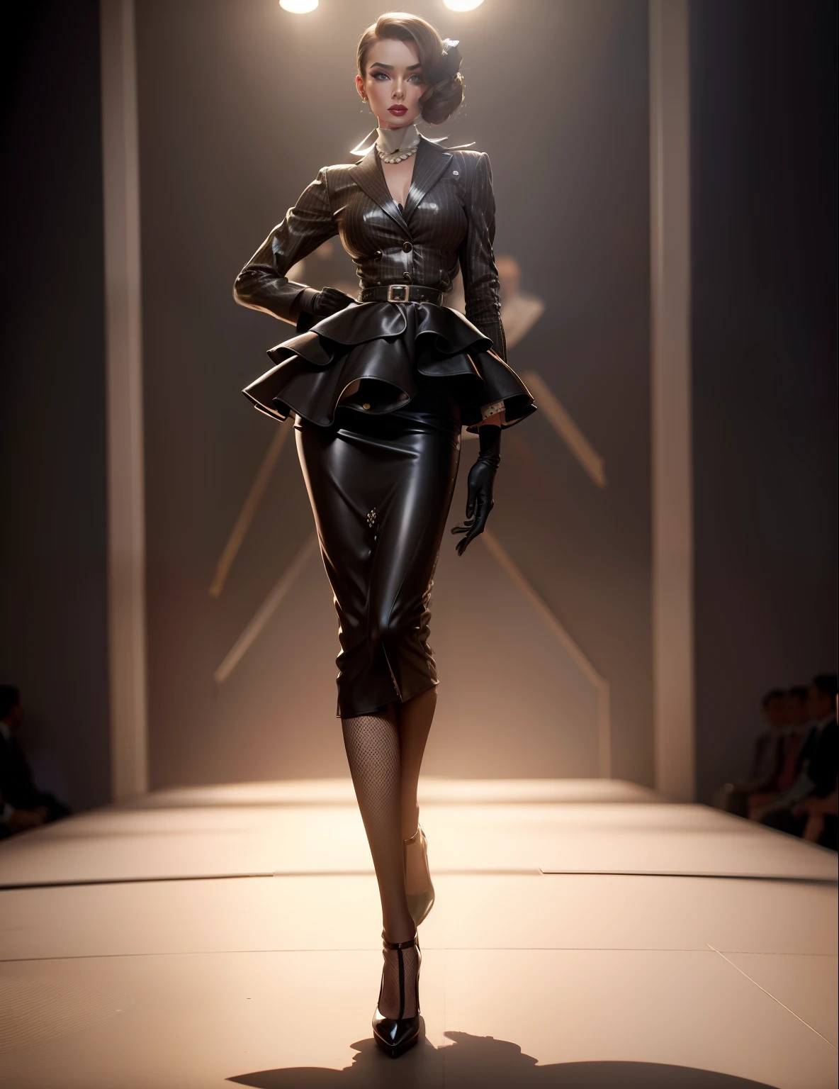 1950's, runway,Pencil Skirt, Polka Dots, Gloves, Wiggle Dress,Tailored Suits, Empire Waist