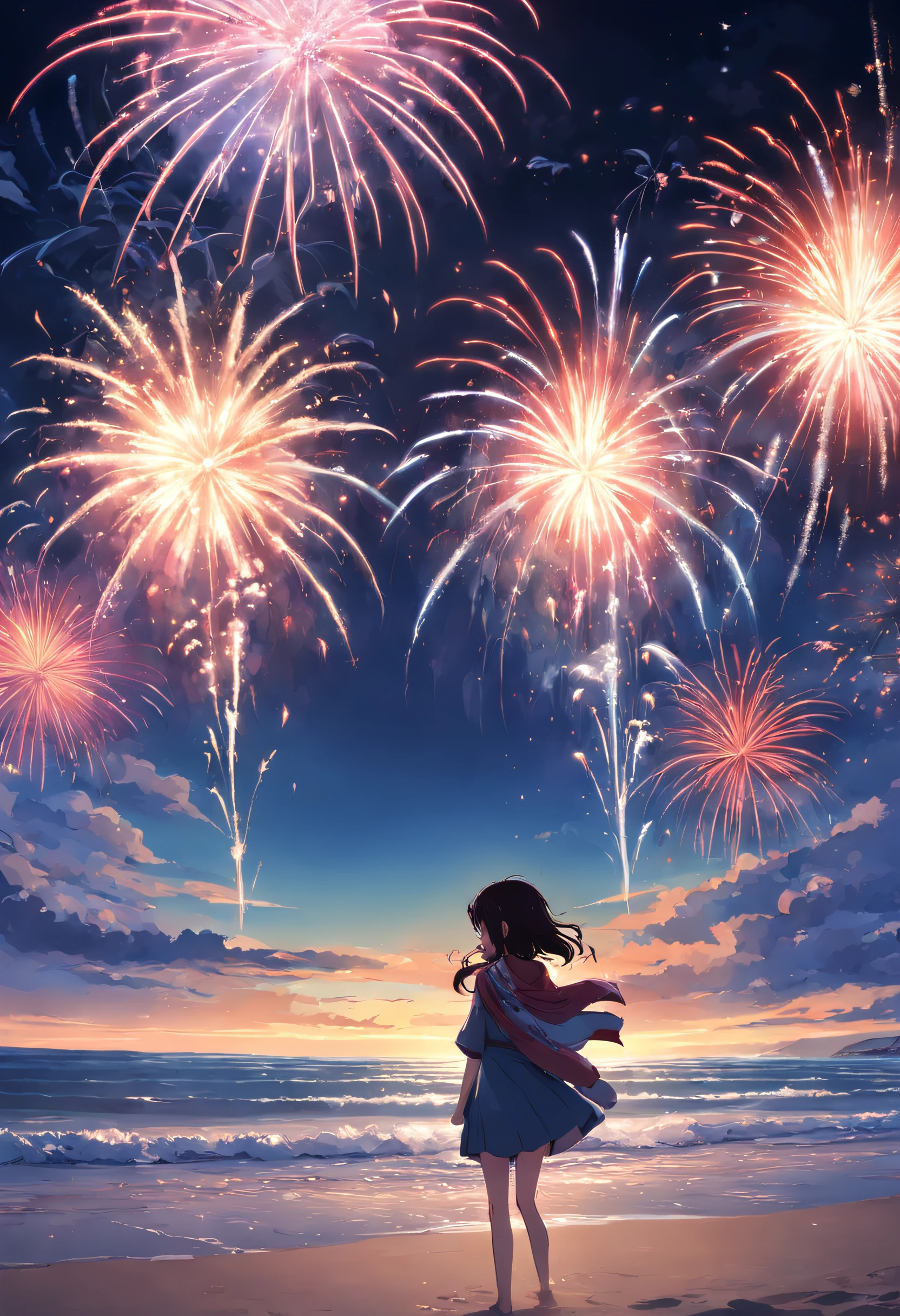 Seaside Fireworks Festival Rally Beach Fireworks Bloom