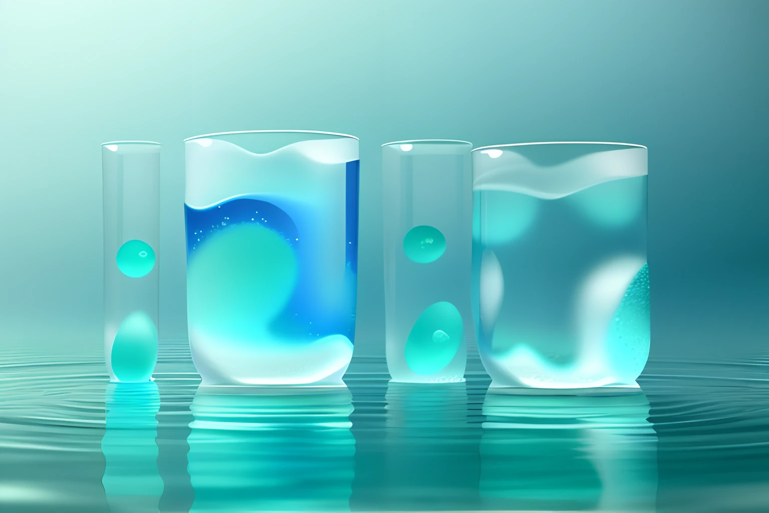 Image showing blisters in water, A style that renders in detail, Soft and dreamy atmosphere, soft focus,Alpha transparency,high key,Light blue background,Simple background,C4D render,。.3D