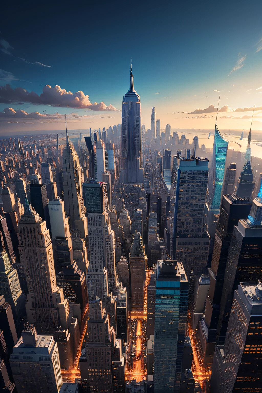 Create New York City made of titanium