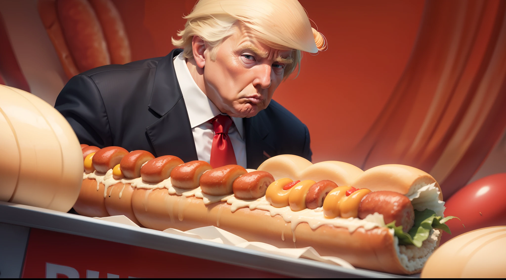 donald trump selling hotdogs