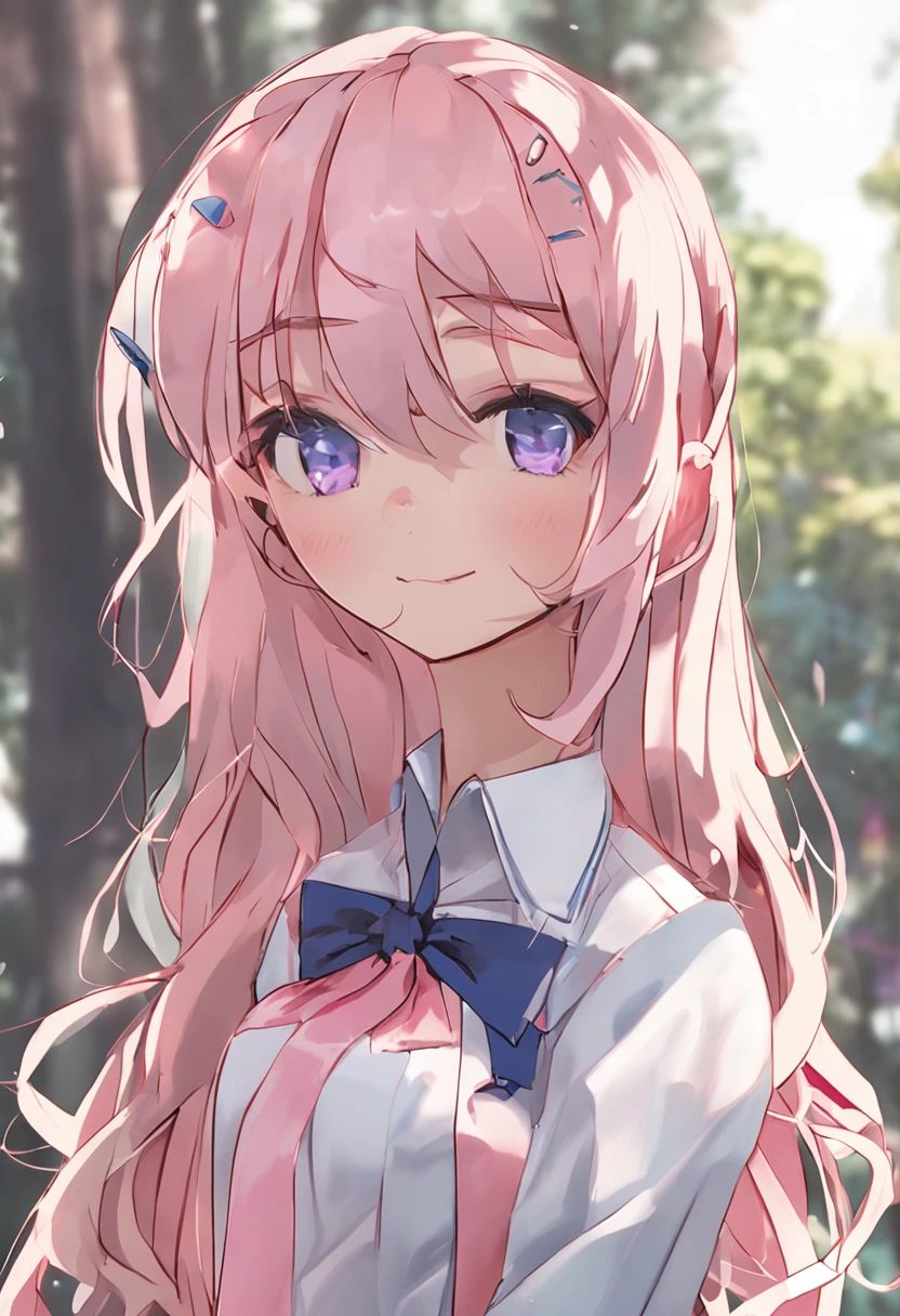 yo girl,Whole body diagram,Light pink,Very smooth hair,Wearing a blue sailor suit,Purple pupils,A blush on his face,It looks flat-chested,It looks light,Very cute,Gentle temperament,It's a cute girl