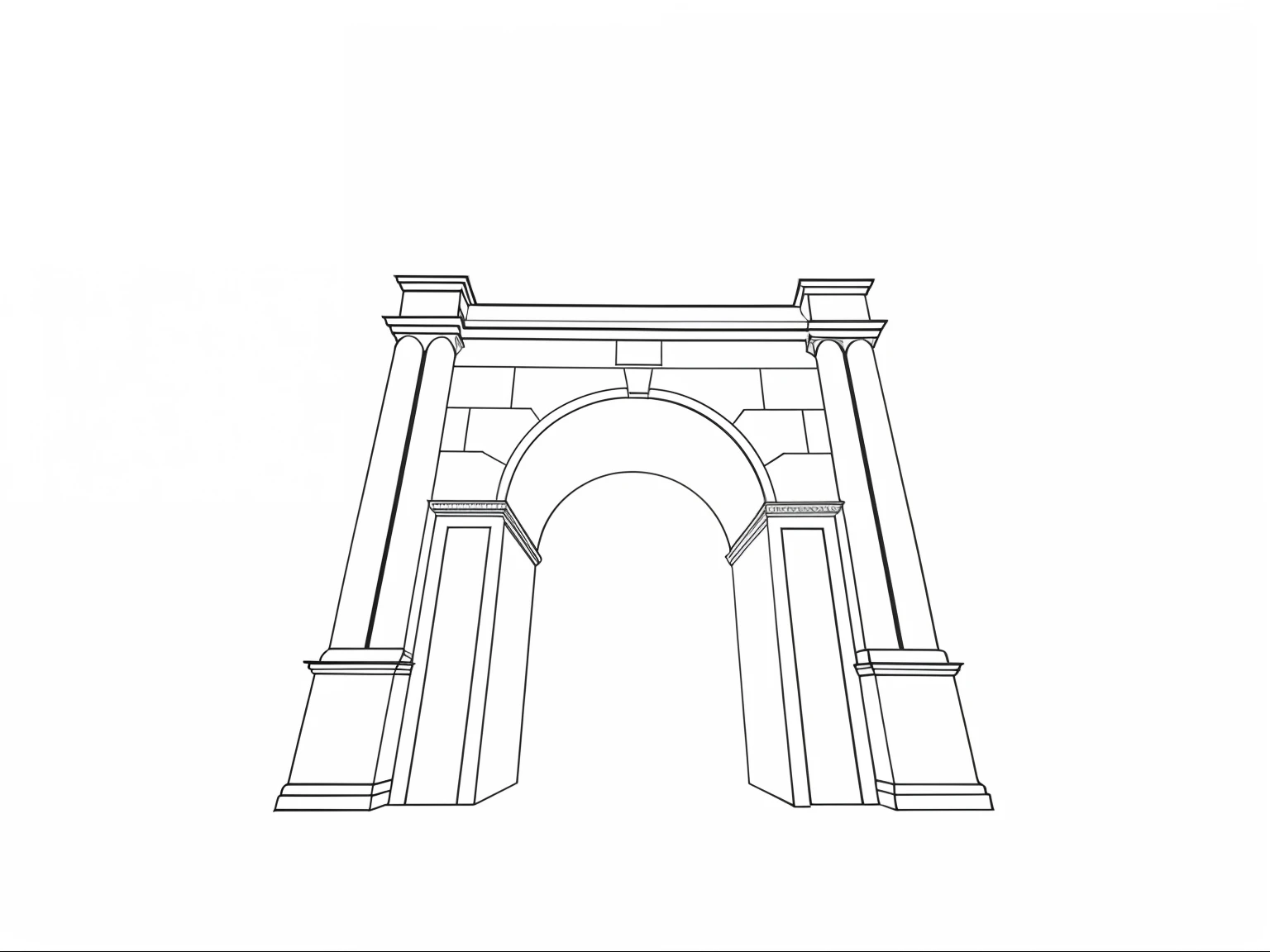 Close up of clock on building on black background, there are archways, random background scene, archs, an archway, Archway, dark high-contrast concept art, palace background, with archways, doorways, opening scene, backside of scenography elements, symmetrical doorway, Detailed silhouette, archs, high contrast illustrations, keyframe