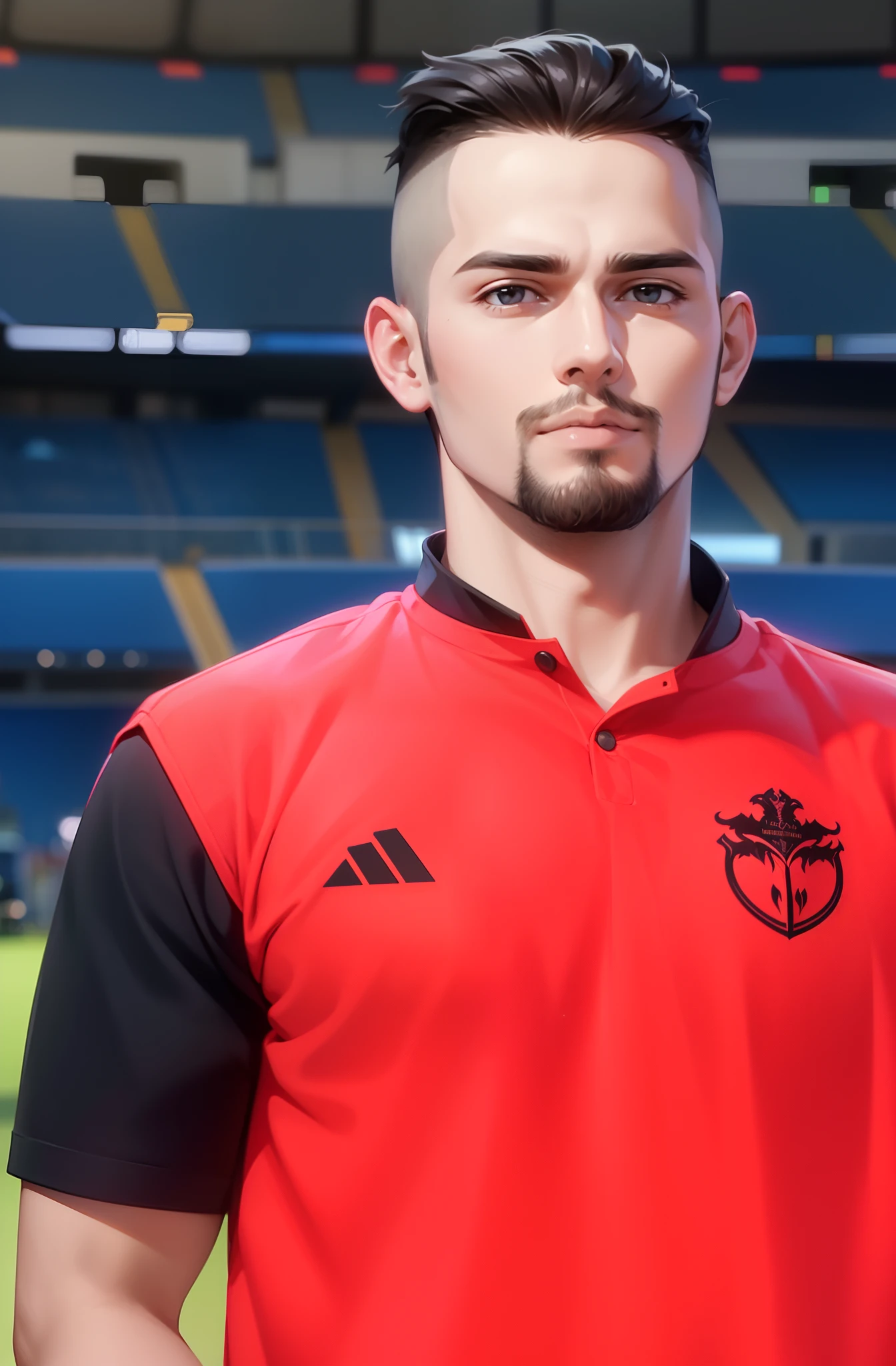 Attractive profile picture, masterpiece, ultra-precise rendering, beautiful and cool young man, trustworthy, dependable young man, savior of the world, simple design, most beautiful image, 4K, facial hair, beard.