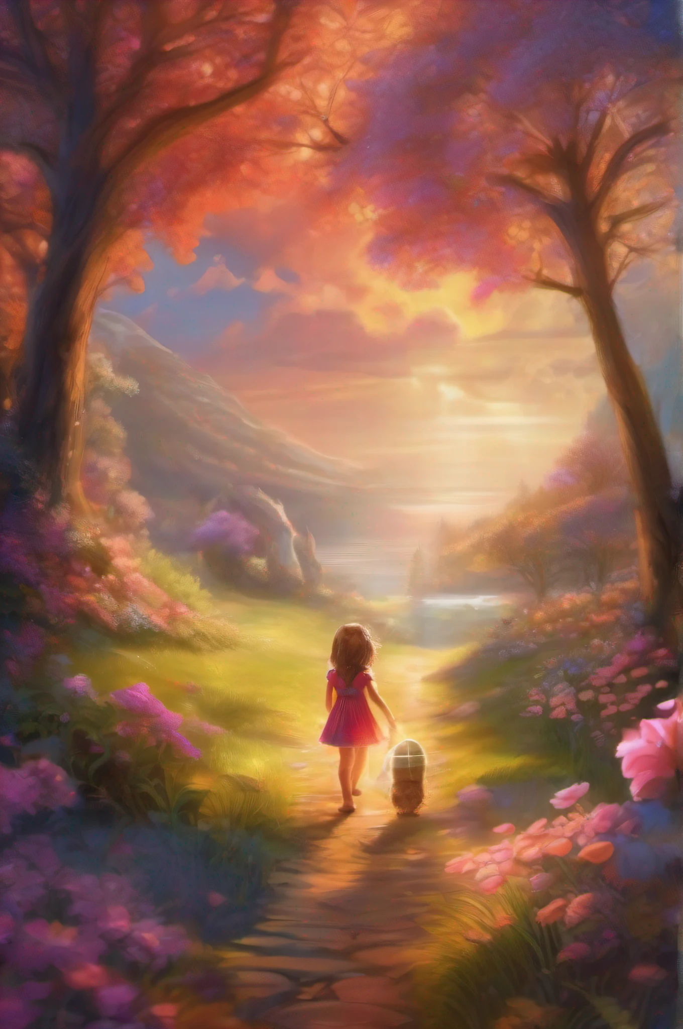 Generate images depicting a bright future of happy children