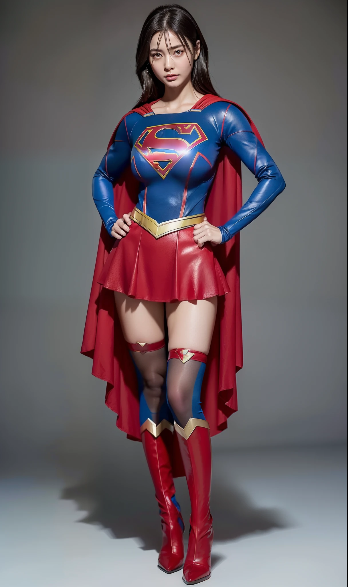 (((Make the most of the original image)))、(((Supergirl Costume)))、(((lustrous dark hair)))、(((Suffering)))、(((that is)))、((Stockings are torn))、((Top image quality、8K))、((top-quality、8K、masterpiece:1.3))、Crisp focus:1.2、Beautiful woman with perfect body shape:1.4、Slender Abs:1.2、((layers-Cut、large boob:1.2))、a wet body:1.5、Highly detailed facial and skin texture、