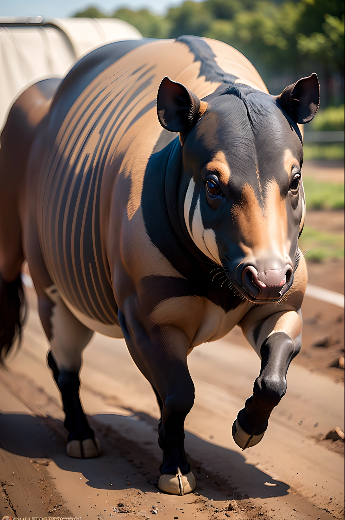 Humanoid tapir in military equipment