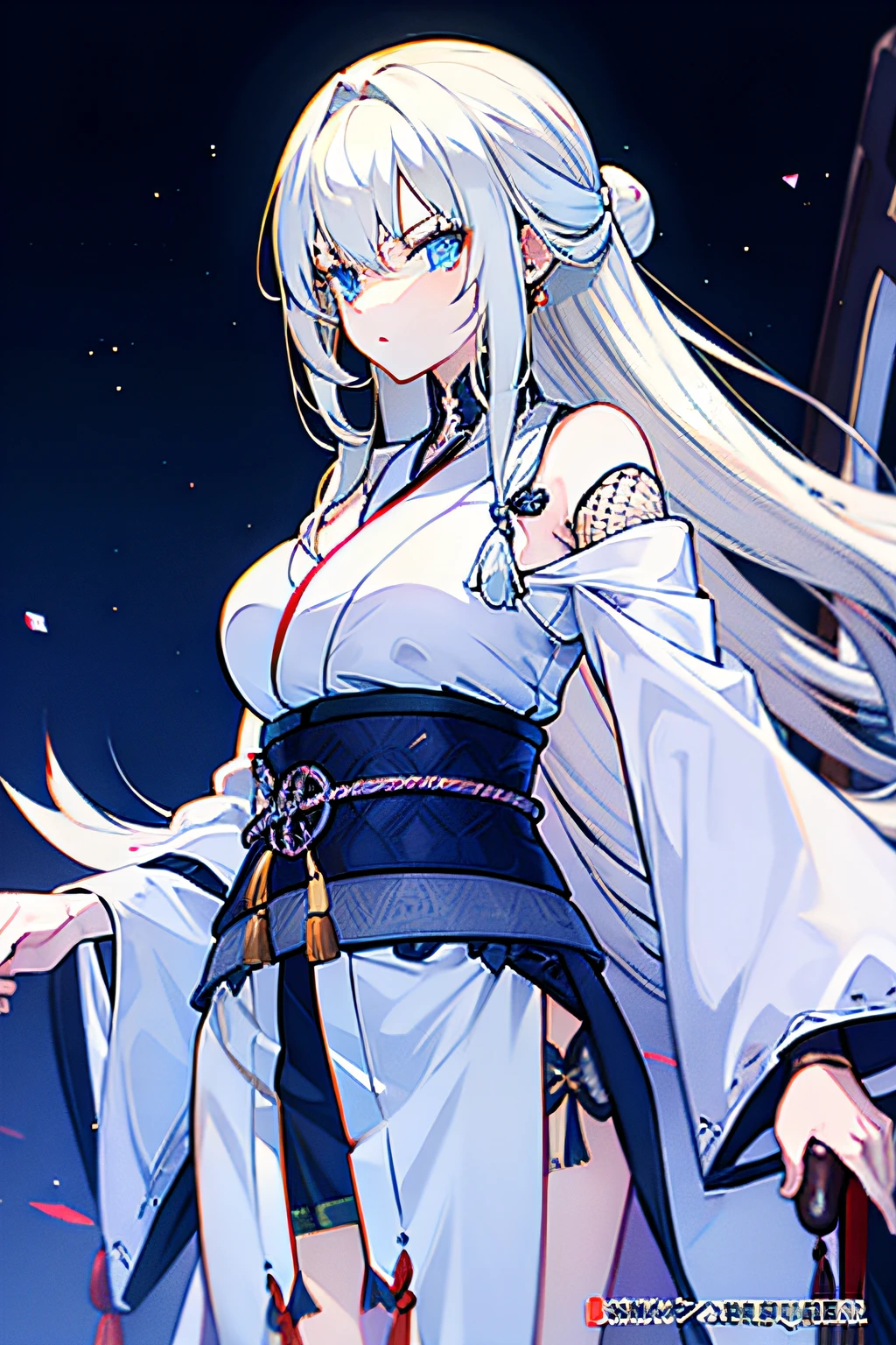 Sword-wielding girl Japanese manga high cold elegant long hair