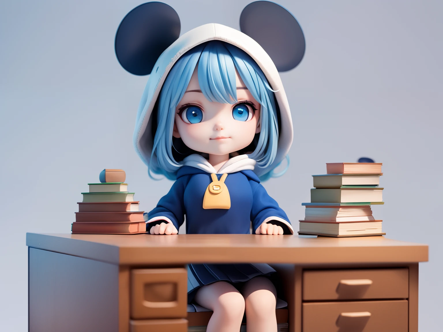 Books are piled up