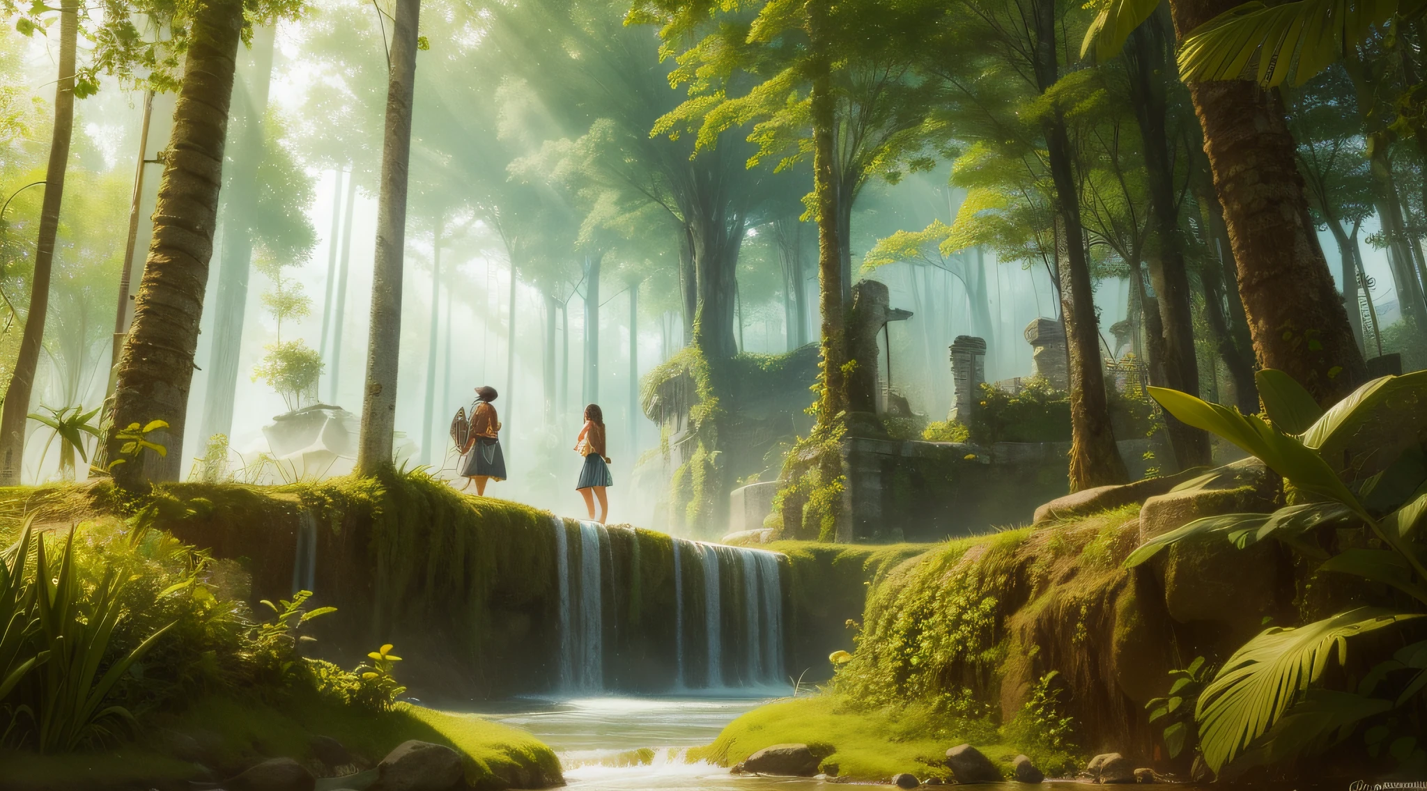 Enter the lush and mysterious Amazon Rainforest and unravel the secrets of a Lost City that emerges from the depths of the jungle, retratada em uma imagem gerada pela pintura IA do Sea Art. In this unique work of art, somos transportados para um mundo de magia e encantamento, where wild nature intertwines harmoniously with ancestral architecture. The Lost City reveals itself to our eyes as a hidden refuge, Shrouded in lush vegetation and mystery. Torres antigas e templos sagrados emergem da densa floresta, silent witnesses of the past and guardians of ancestral knowledge. The color palette used in the image is a symphony of earthy tones and vibrant greens. The deep green of the leaves of the trees blends with the ochre colors of the old buildings, criando uma harmonia visual que nos convida a explorar cada canto dessa cidade encantada. Sunlight filters through the treetops, creating a play of light and shadow that gives a sense of mystery and wonder. Rays of sunshine fall on the ancient ruins, revealing intricate architectural details and carved inscriptions that tell long-forgotten stories. The wildlife of the Amazon rainforest surrounds the Lost City, as if invisible guardians protected her. Macacos saltam de galho em galho, enquanto papagaios coloridos voam em meio aos templos antigos, Trazendo energia e vida para a cena. Ao contemplar essa imagem gerada pela pintura IA do Sea Art, We are transported to a world of mystery and adventure. We feel the call of wild nature and find ourselves immersed in the grandeur of the Amazon Rainforest and the majesty of the Lost City. Essa imagem nos convida a explorar o desconhecido, Unravel the secrets of this forgotten city and immerse yourself in the cultural and historical richness it holds. Connecting with the force of nature and the wisdom of the past, awakening in us a sense of wonder and magical respect that exists in the heart of the Amazon Rainforest