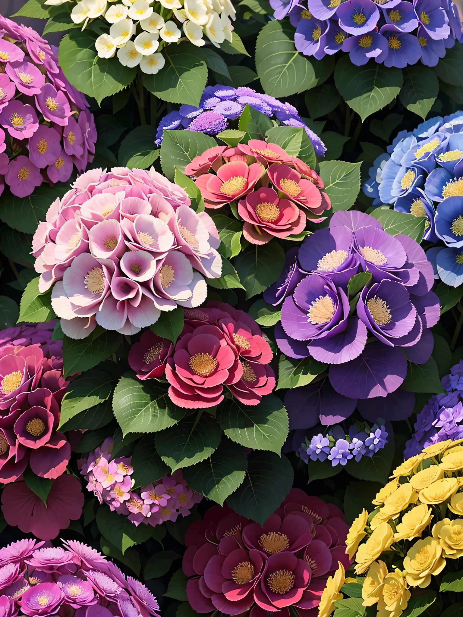 "((Multicolored + vibrant) * 1.3) kaleidoscope vision * 1.1, (Hydrangea + flowers) * 1.2), realistic masterpiece of ultra-definition, unparalleled high resolution, perfection in quality. --en"