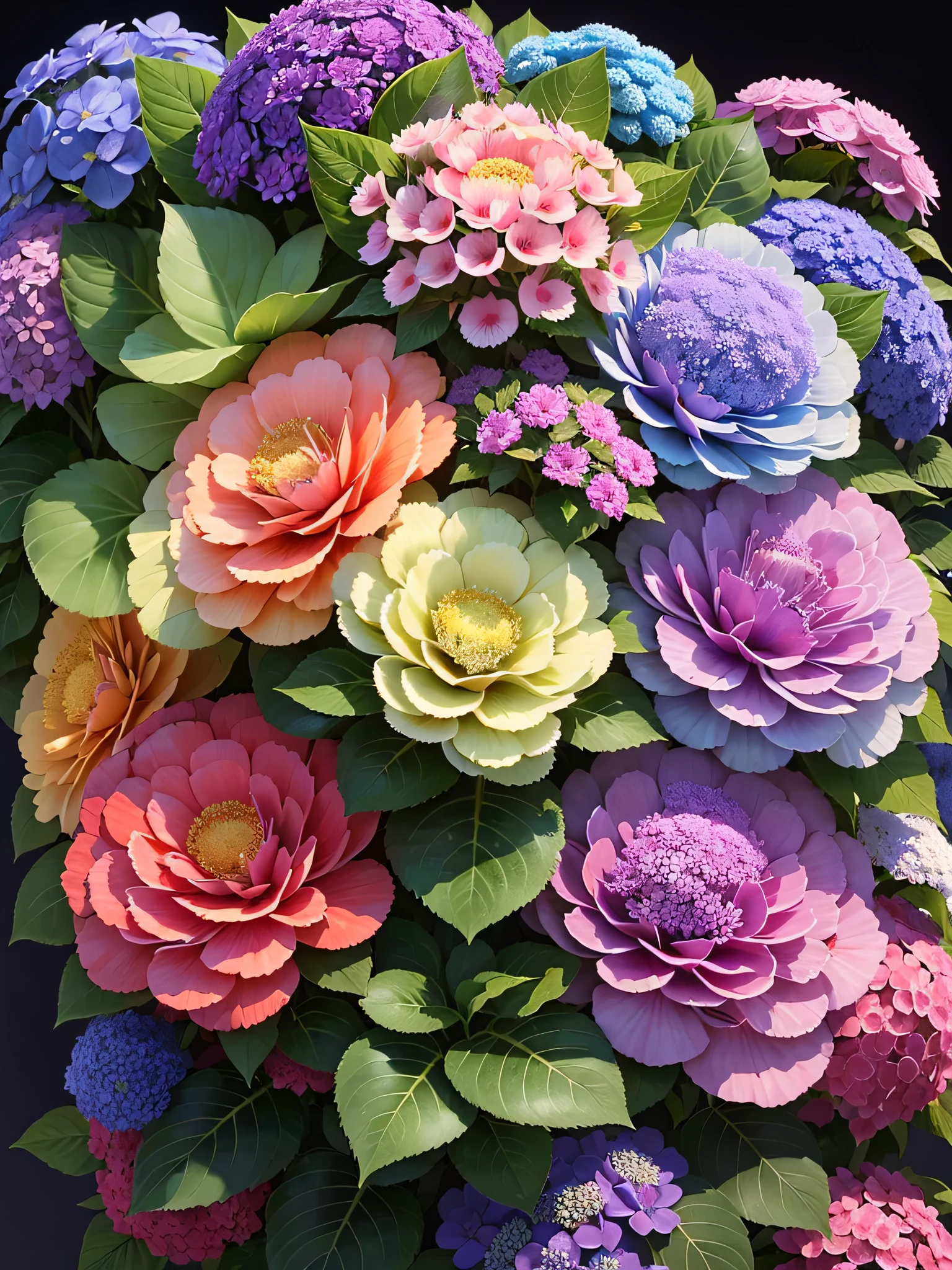 "((Multicolored + vibrant) * 1.3) kaleidoscope vision * 1.1, (Hydrangea + flowers) * 1.2), realistic masterpiece of ultra-definition, unparalleled high resolution, perfection in quality. --en"